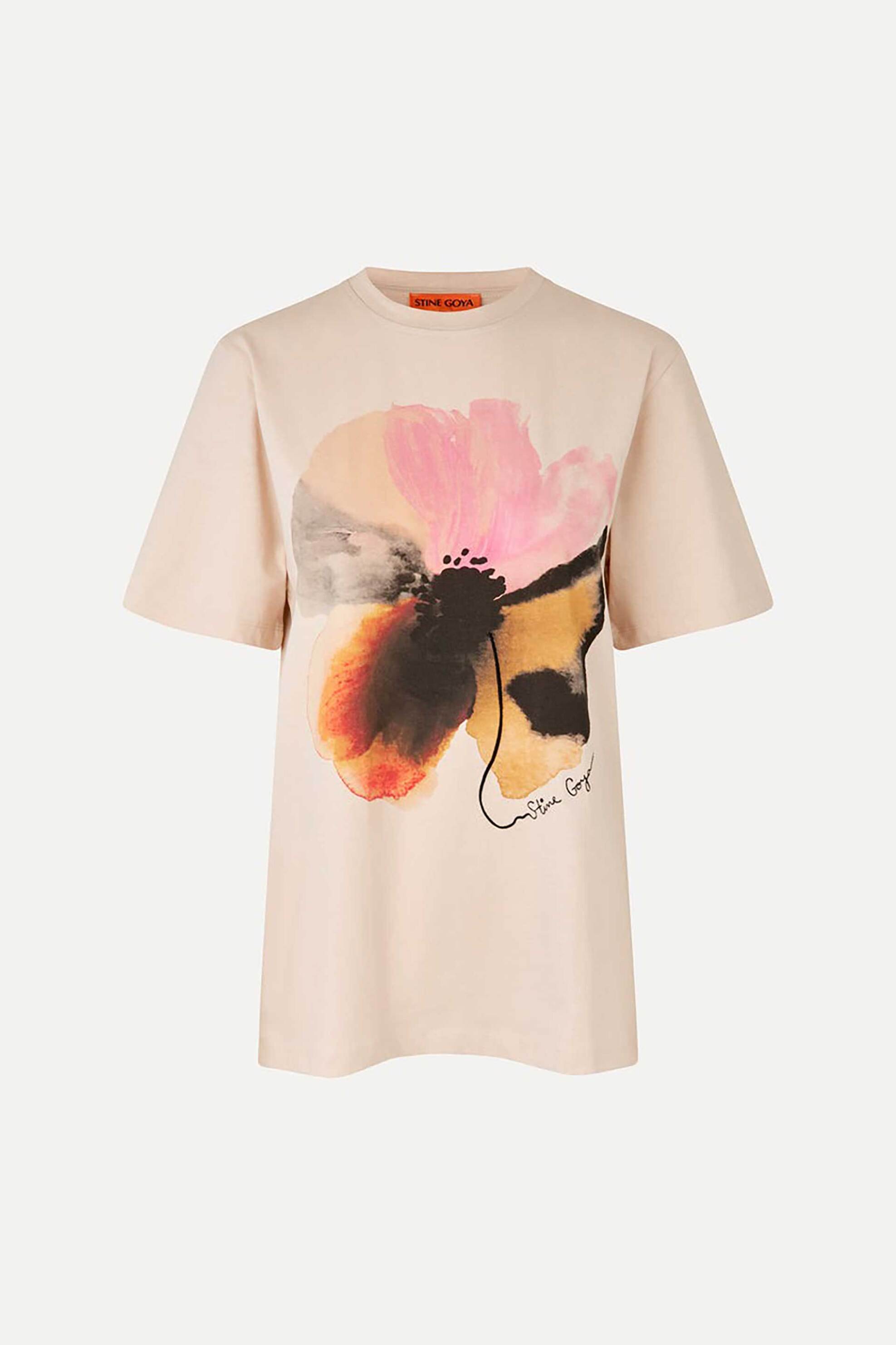 Stine Goya Γυναικείο T-Shirt με Print Pastel Petals - Sg-Ps25-T009-2243 Λευκό