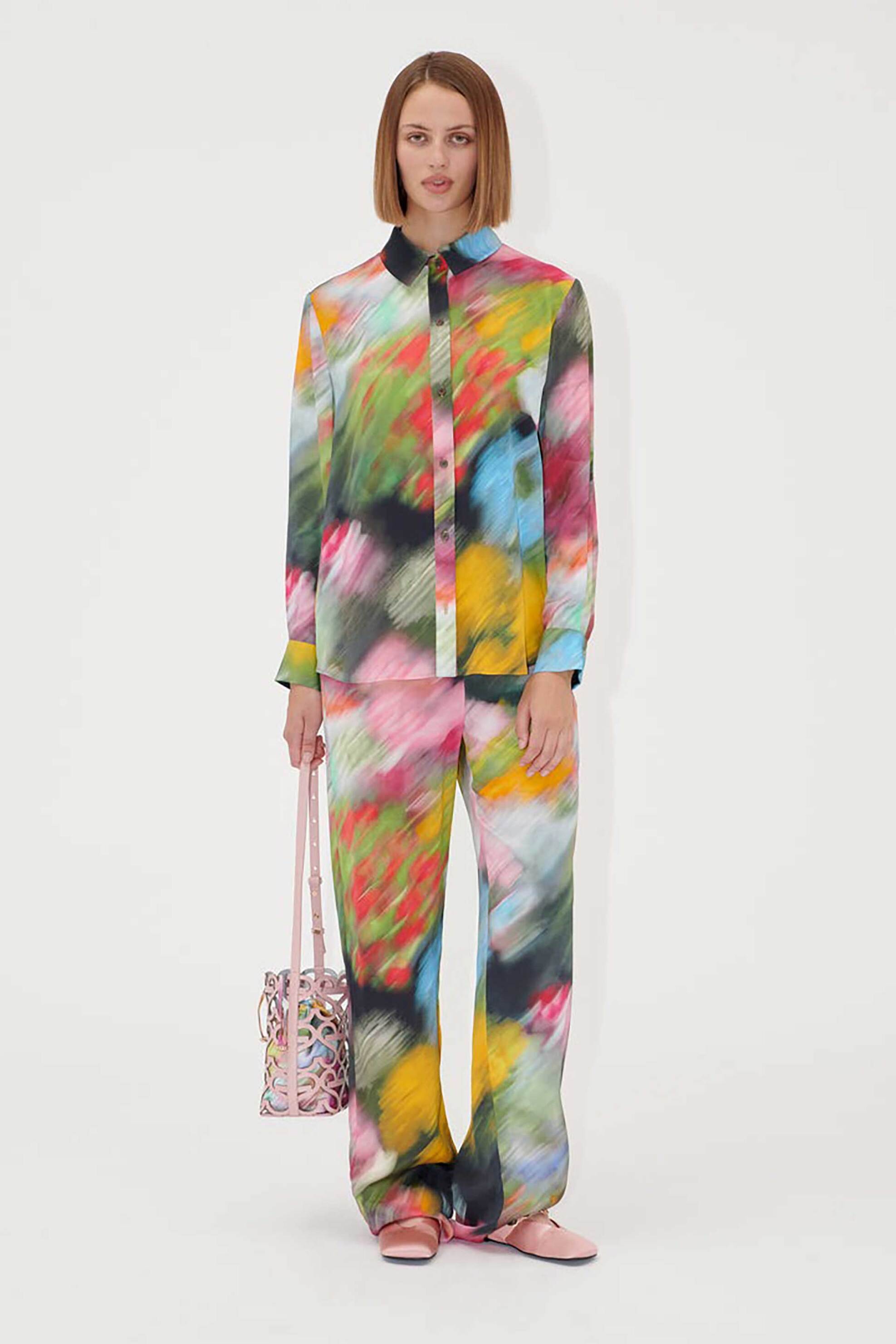  Stine Goya γυναικείο παντελόνι με floral print 