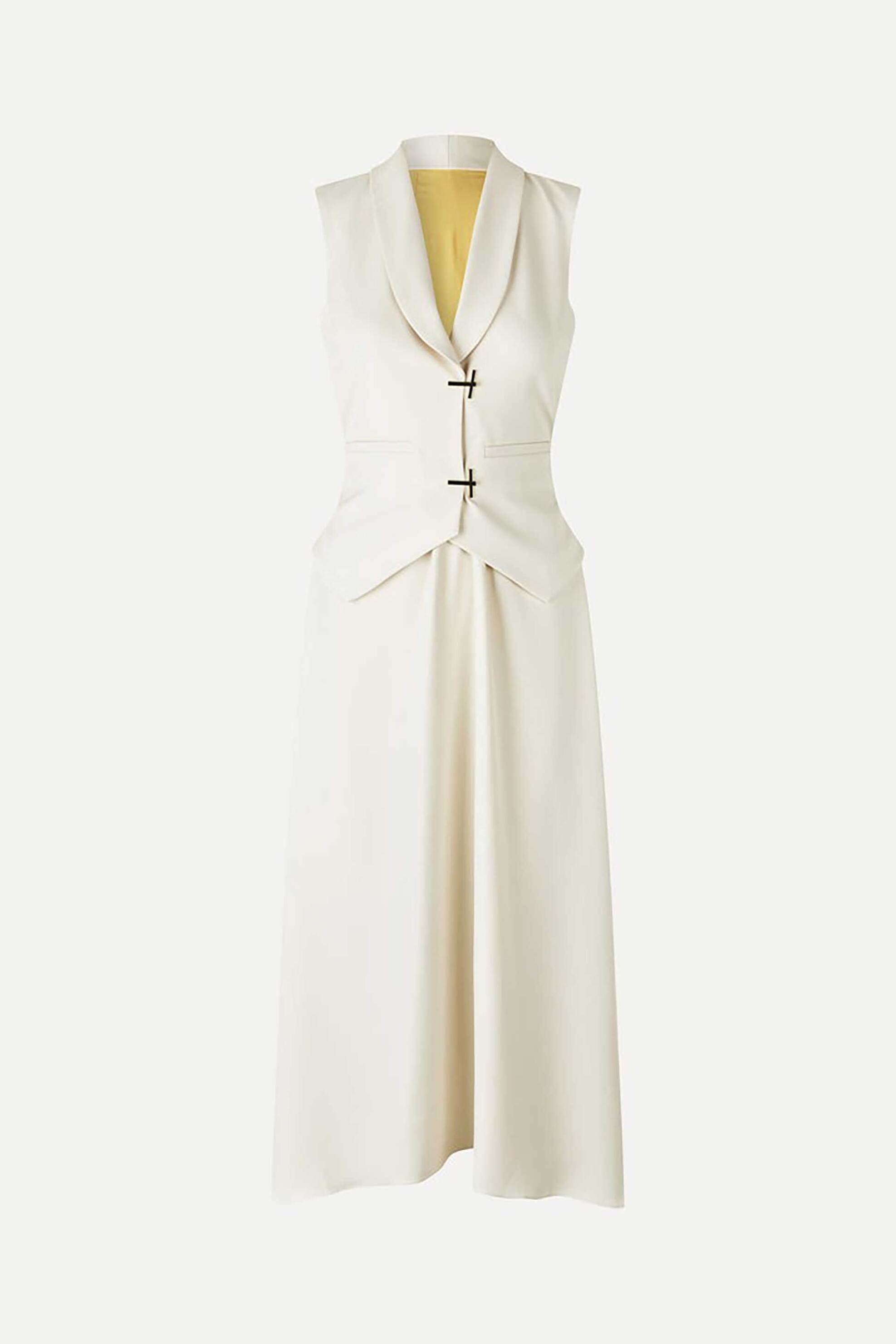STINE GOYA Stine Goya γυναικείο φόρεμα midi με γιλέκο - SG-SS25-D115-2347 Λευκό - 3