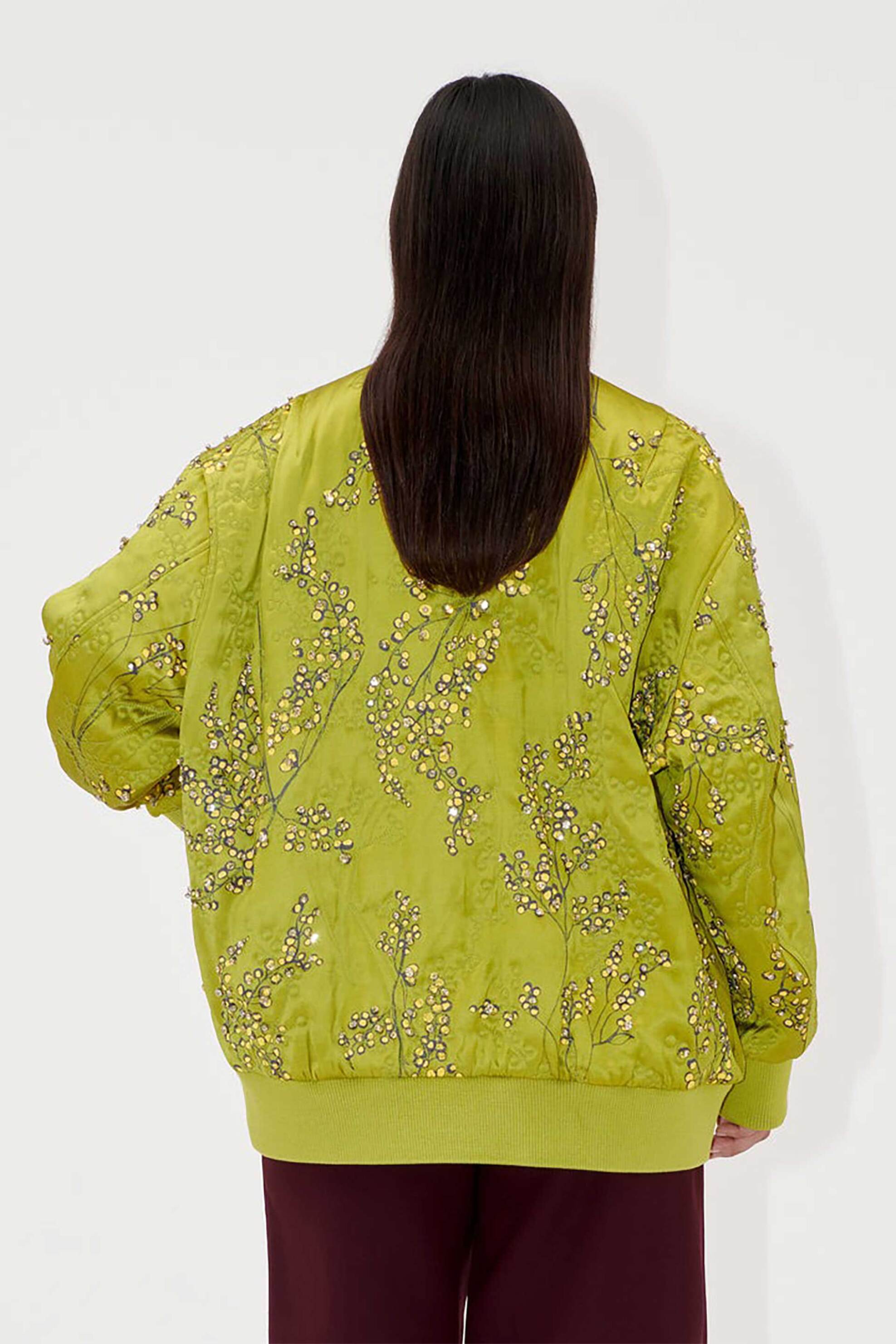 STINE GOYA Stine Goya γυναικείο bomber jacket με στρας - SG-SS25-J035-2352 Πράσινο - 2