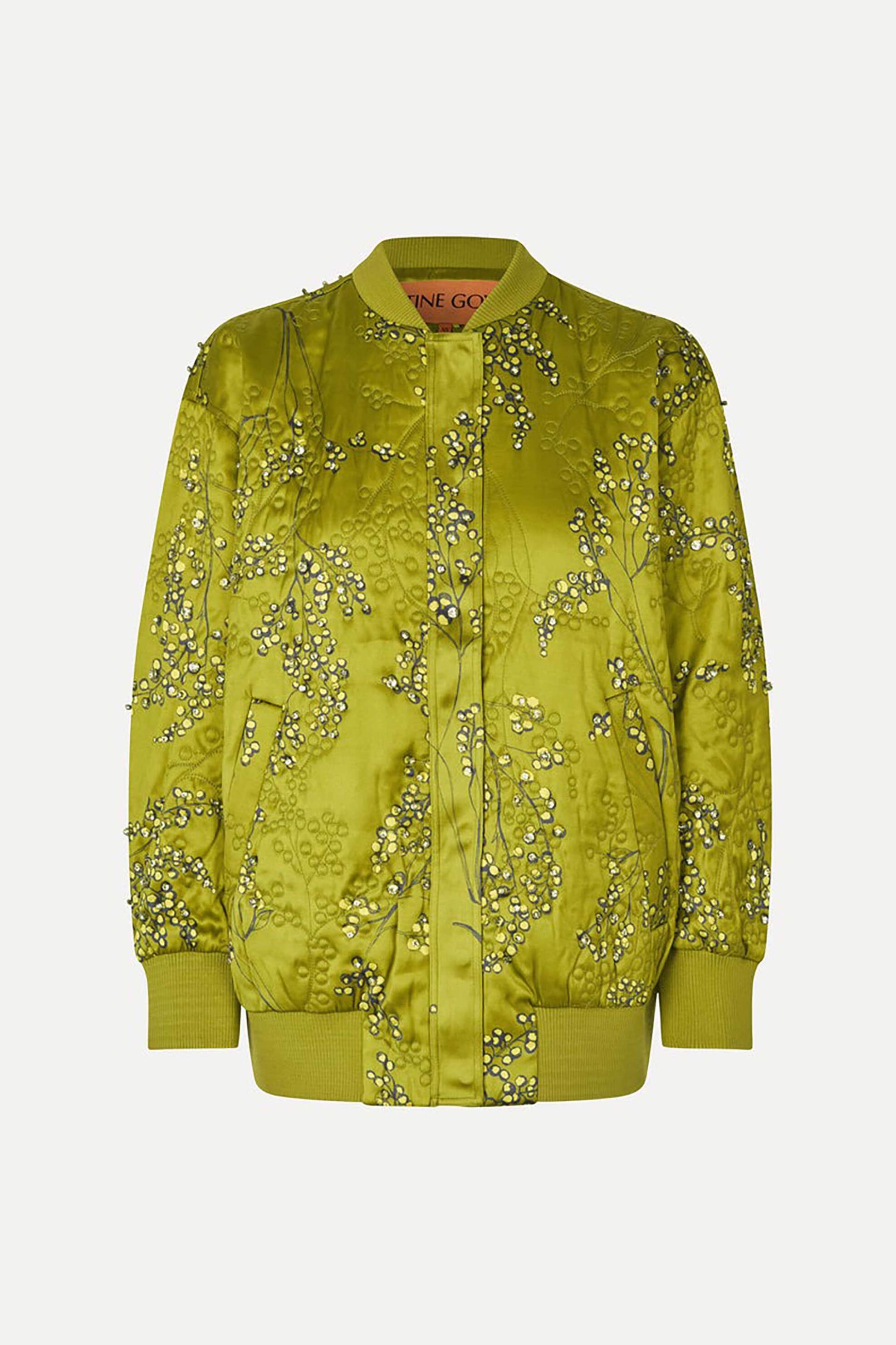 STINE GOYA Stine Goya γυναικείο bomber jacket με στρας - SG-SS25-J035-2352 Πράσινο - 3