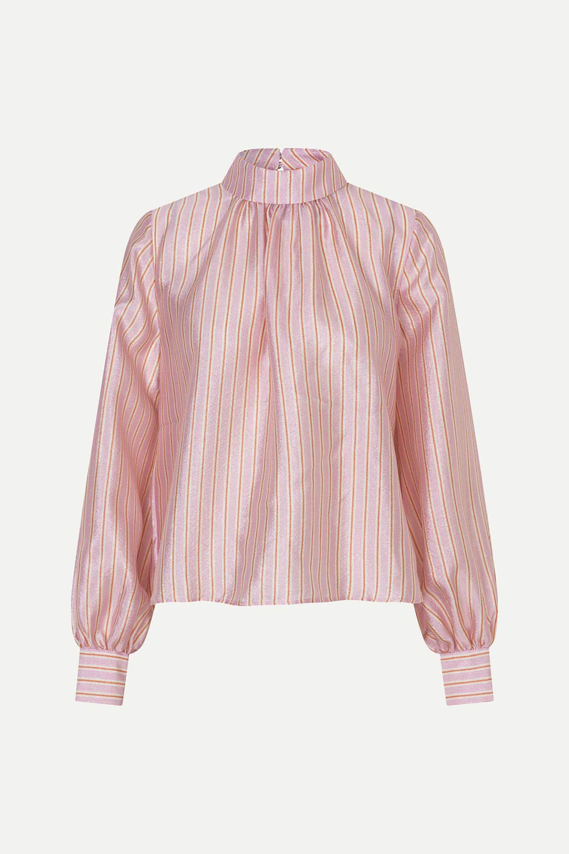 Stine Goya γυναικεία μπλούζα ριγέ "Rose Pinstripe" - SG-PF25-T004-2067 Ροζ φωτογραφία