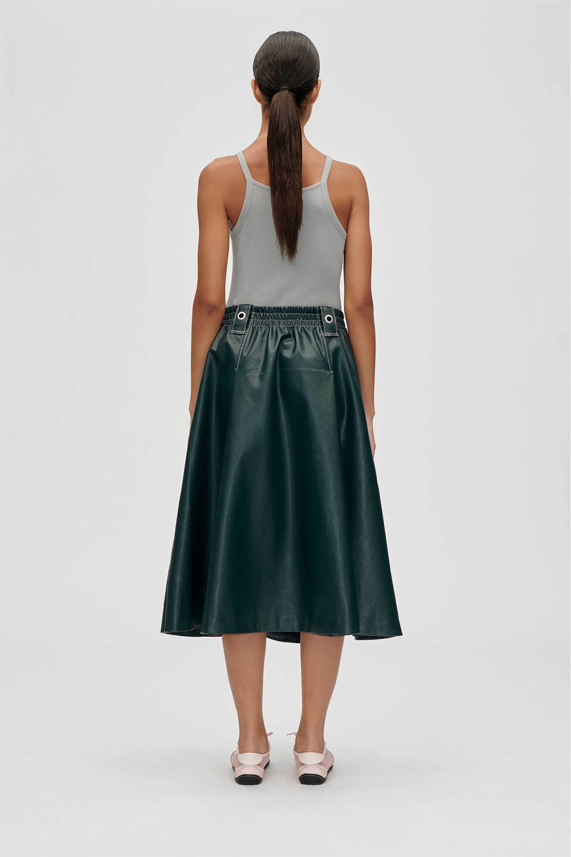 Stine Goya γυναικεία midi φούστα από faux δέρμα - SG-AW25-SK018-2362 Κυπαρισσί