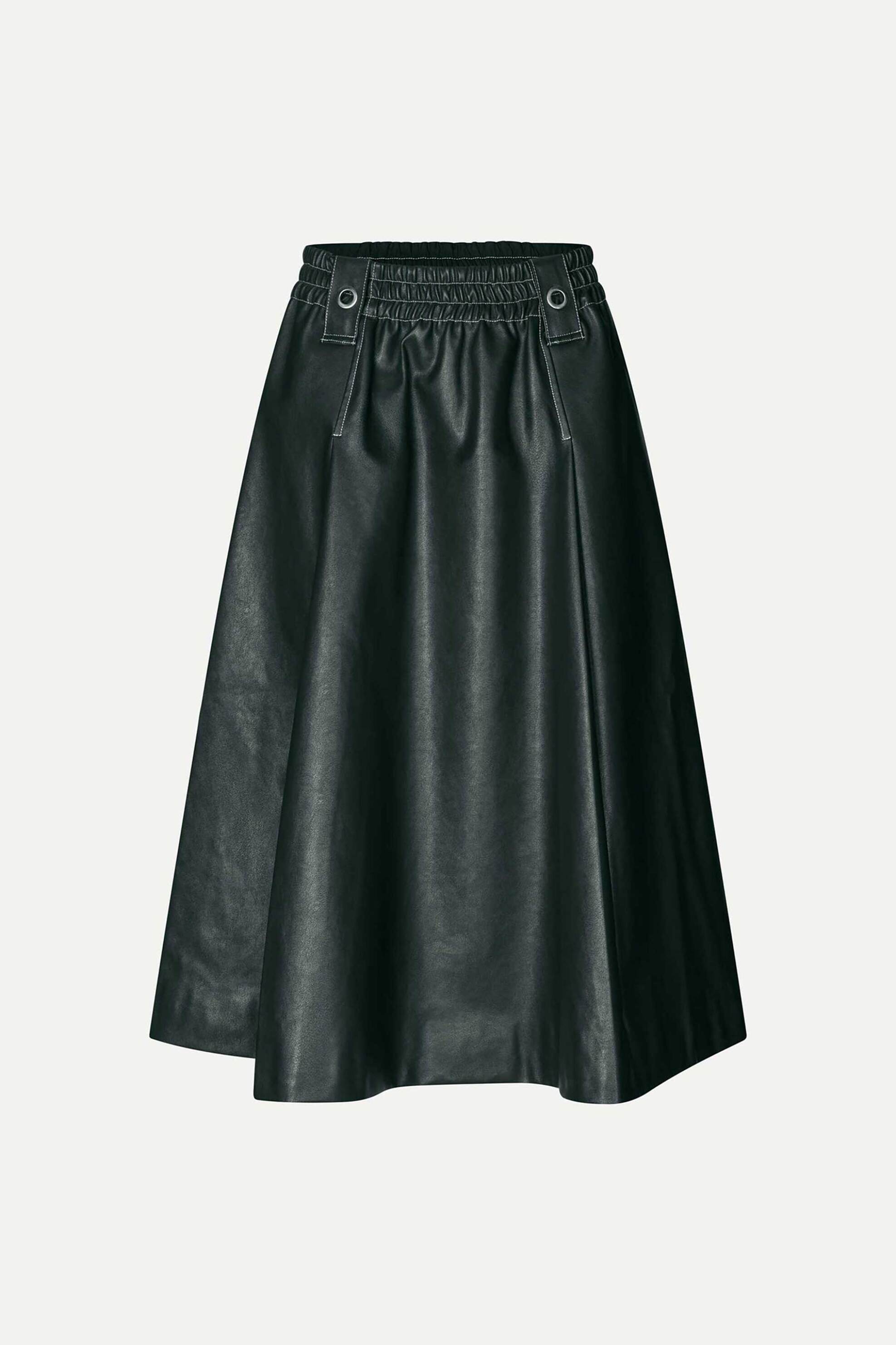 STINE GOYA Stine Goya γυναικεία midi φούστα από faux δέρμα - SG-AW25-SK018-2362 Κυπαρισσί - 3
