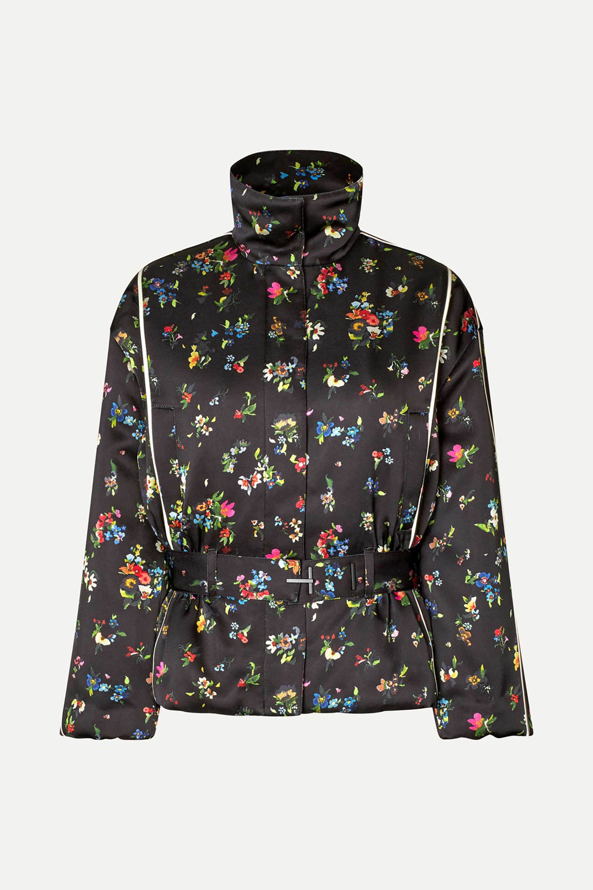 Stine Goya γυναικείο μπουφάν με all-over floral print - SG-AW25-J056-2407 Μαύρο φωτογραφία