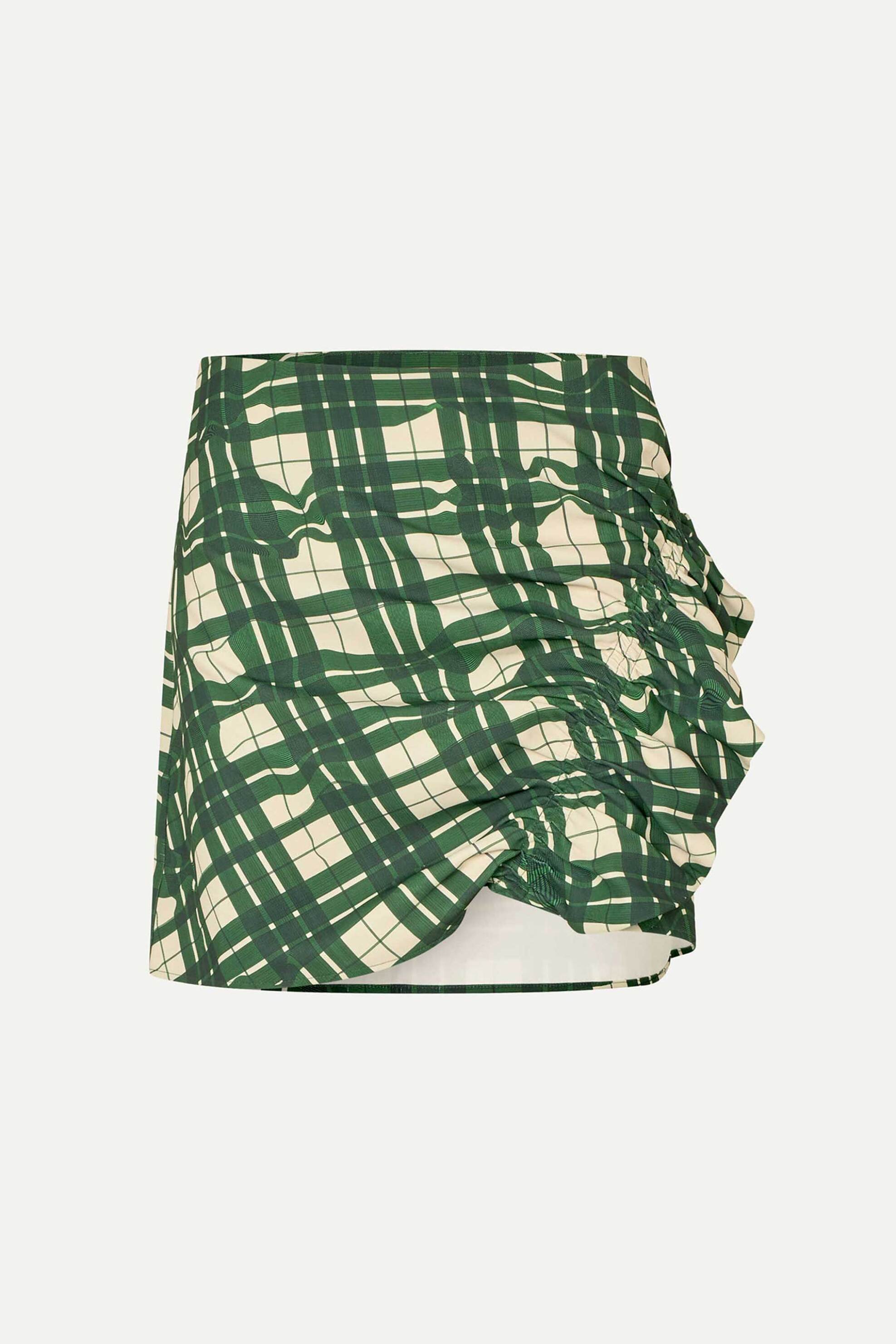 Stine Goya γυναικεία mini φούστα με καρό σχέδιο - SG-AW25-SK014-2429 Πράσινο φωτογραφία