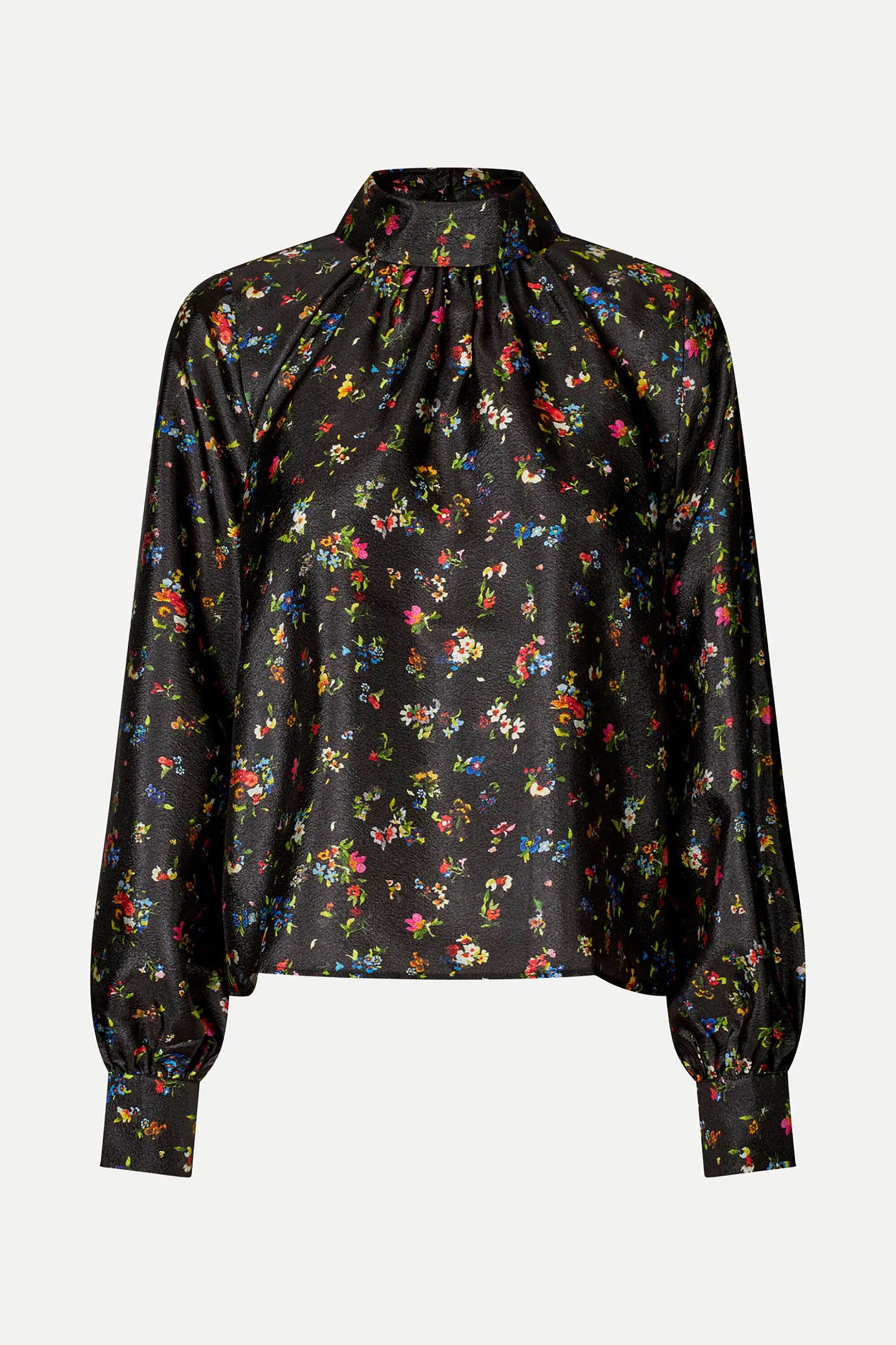 STINE GOYA Stine Goya γυναικεία μπλούζα με floral print "Magnolia Garden" - SG-AW25-T004-2067 Μαύρο - 3