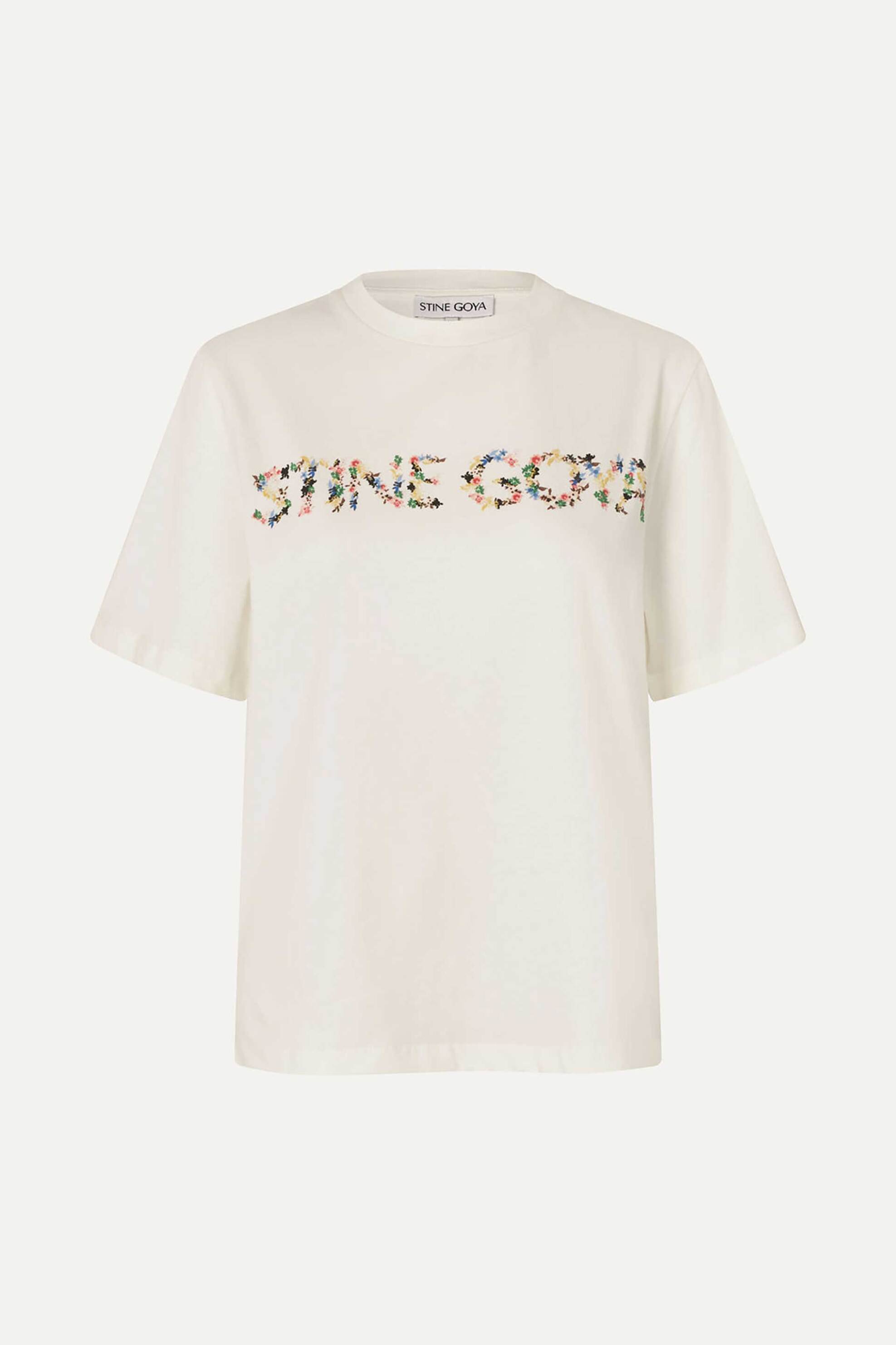 Stine Goya γυναικείο T-shirt με floral print - SG-AW25-T009-2243 Λευκό φωτογραφία