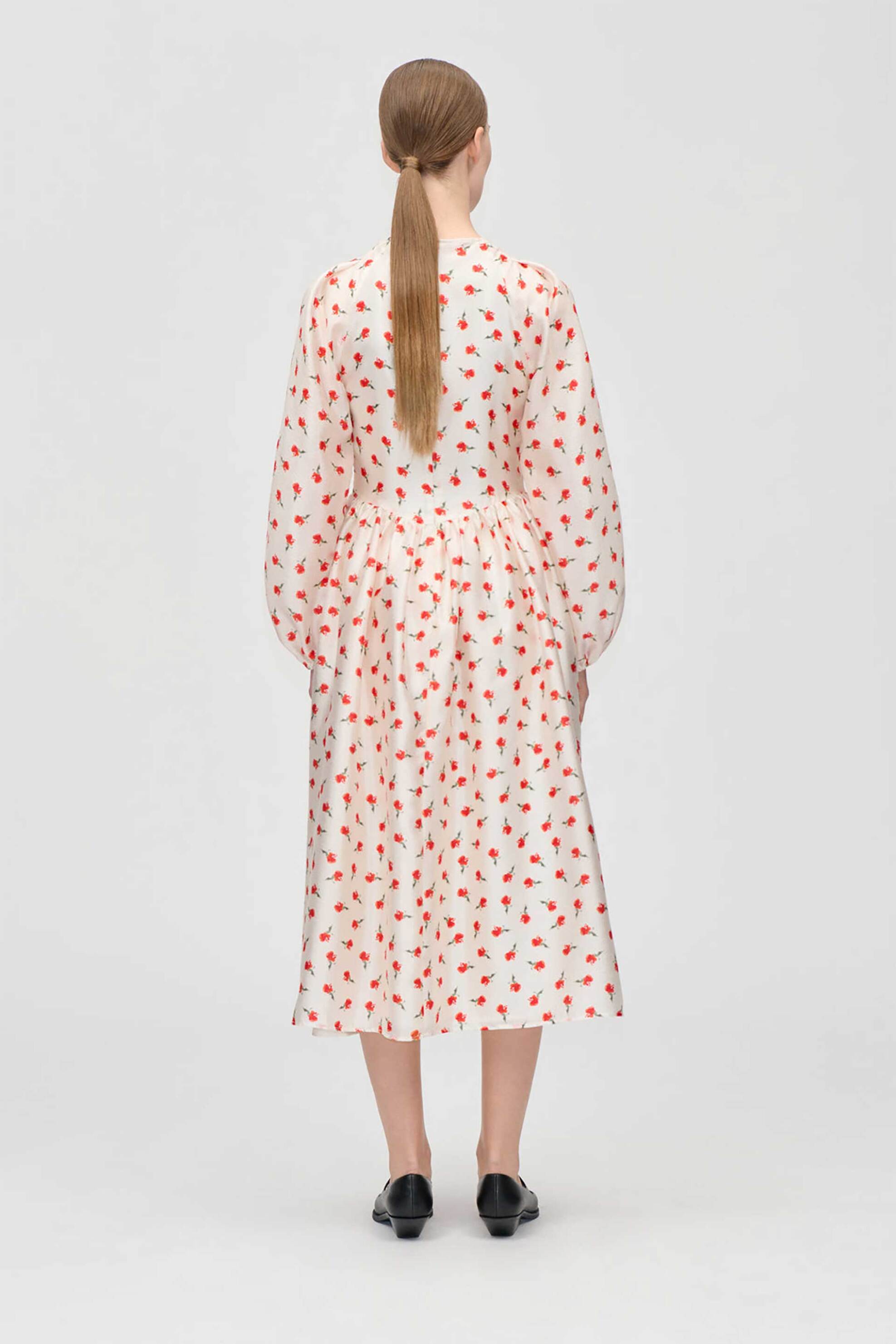 Stine Goya γυναικείο midi φόρεμα με floral print "Ditzy Petunia" - SG-PS26-D211-2067 Εκρού φωτογραφία