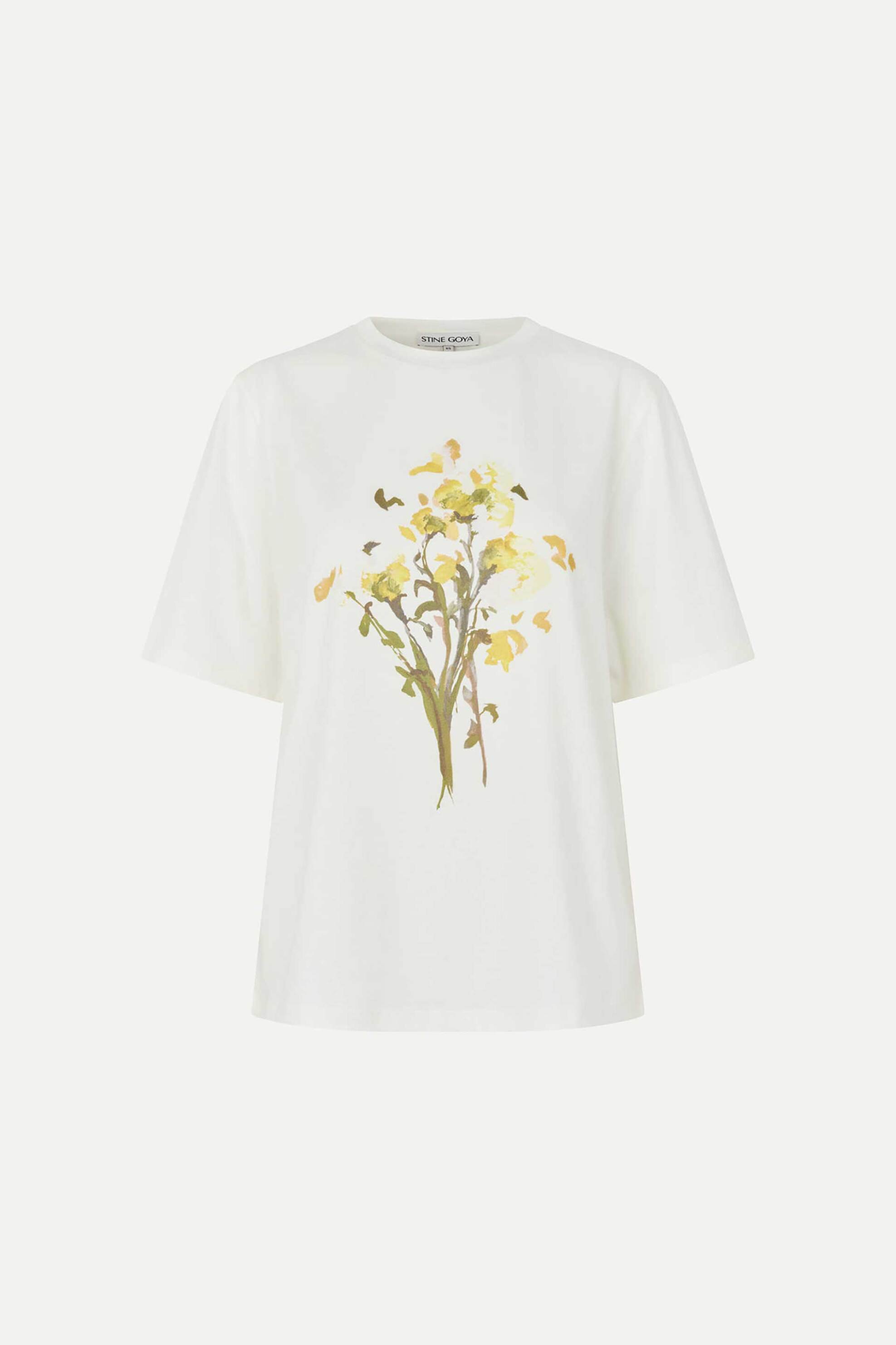 Stine Goya Γυναικείο T-Shirt με Floral Print Petunia Bouquet - Sg-Ps26-T009-2243P Λευκό