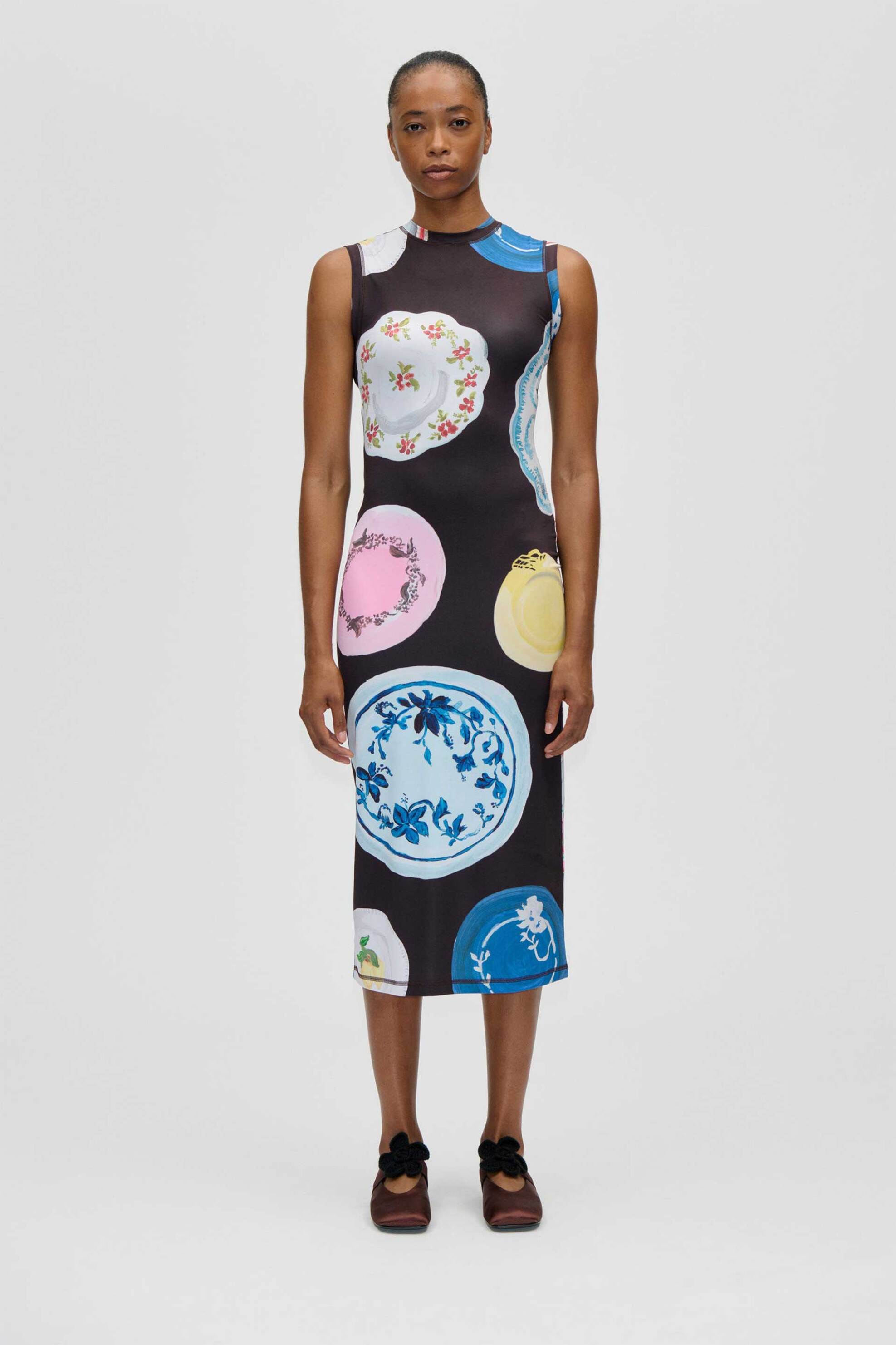 Stine Goya γυναικείο midi φόρεμα "The Platera" - SG-SS26-D104-2244 Καφέ