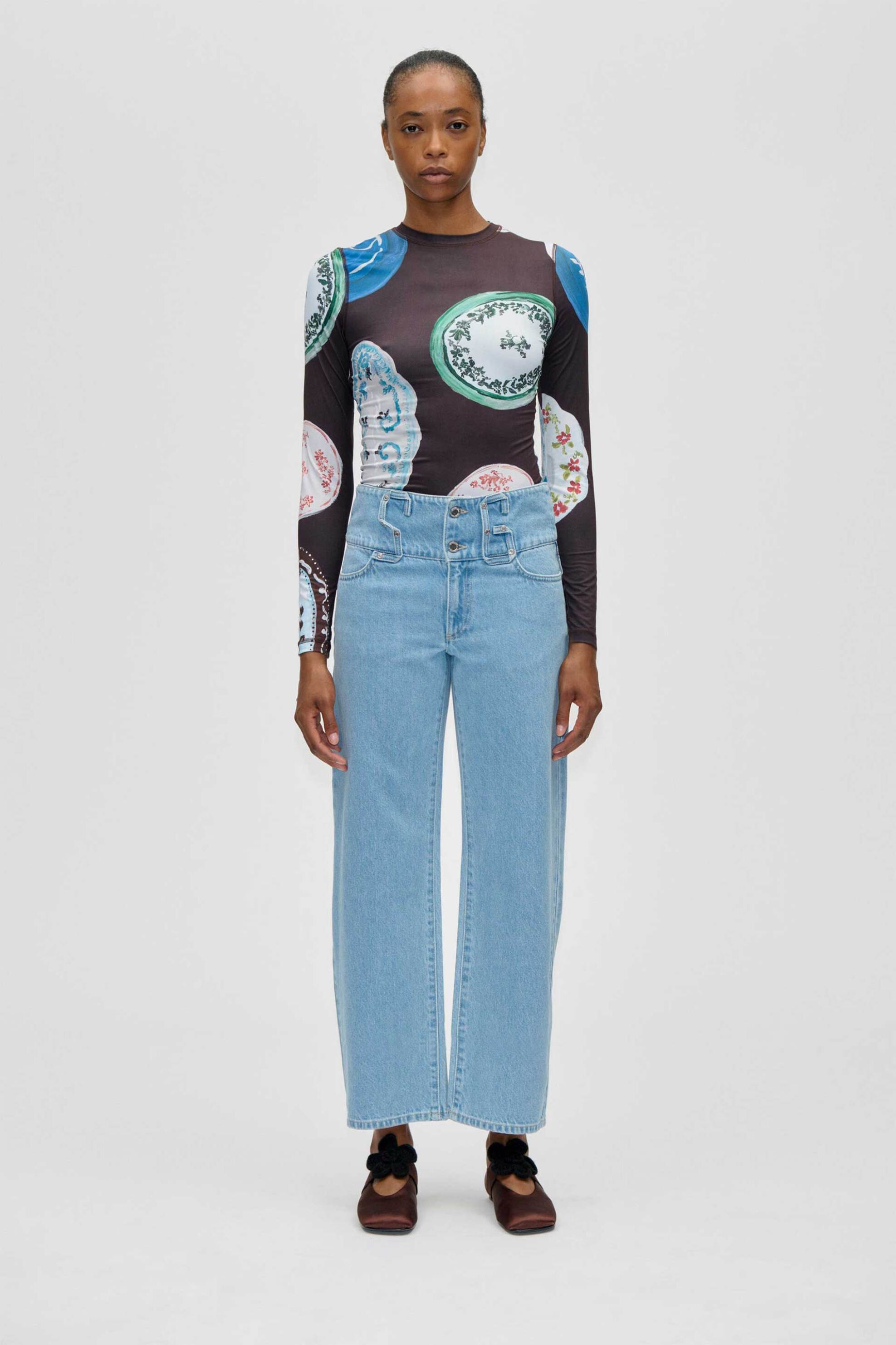 Stine Goya γυναικείο τζιν παντελόνι denim με SG θυλάκια - SG-SS26-P138-2453 Denim Blue