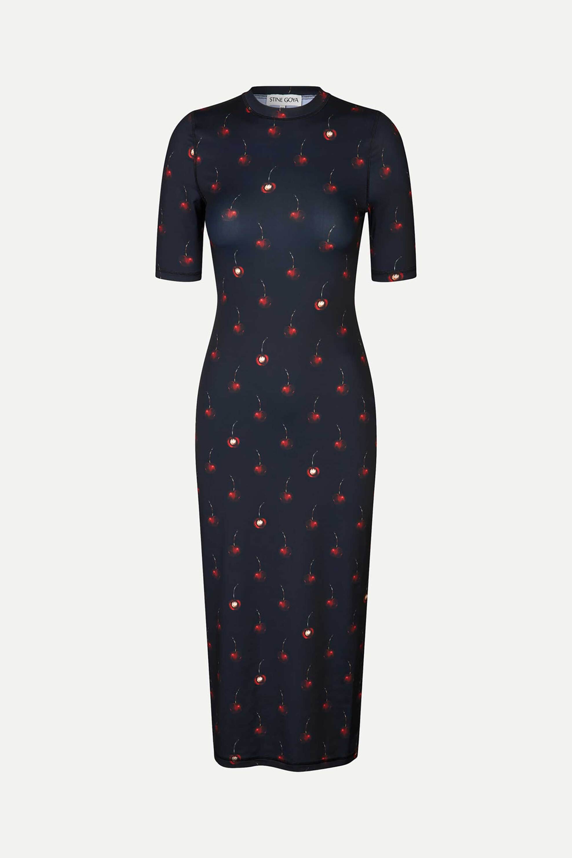 Stine Goya Γυναικείο Midi Φόρεμα Cherries - Sg-Ss26-D259-2244 Μπλε