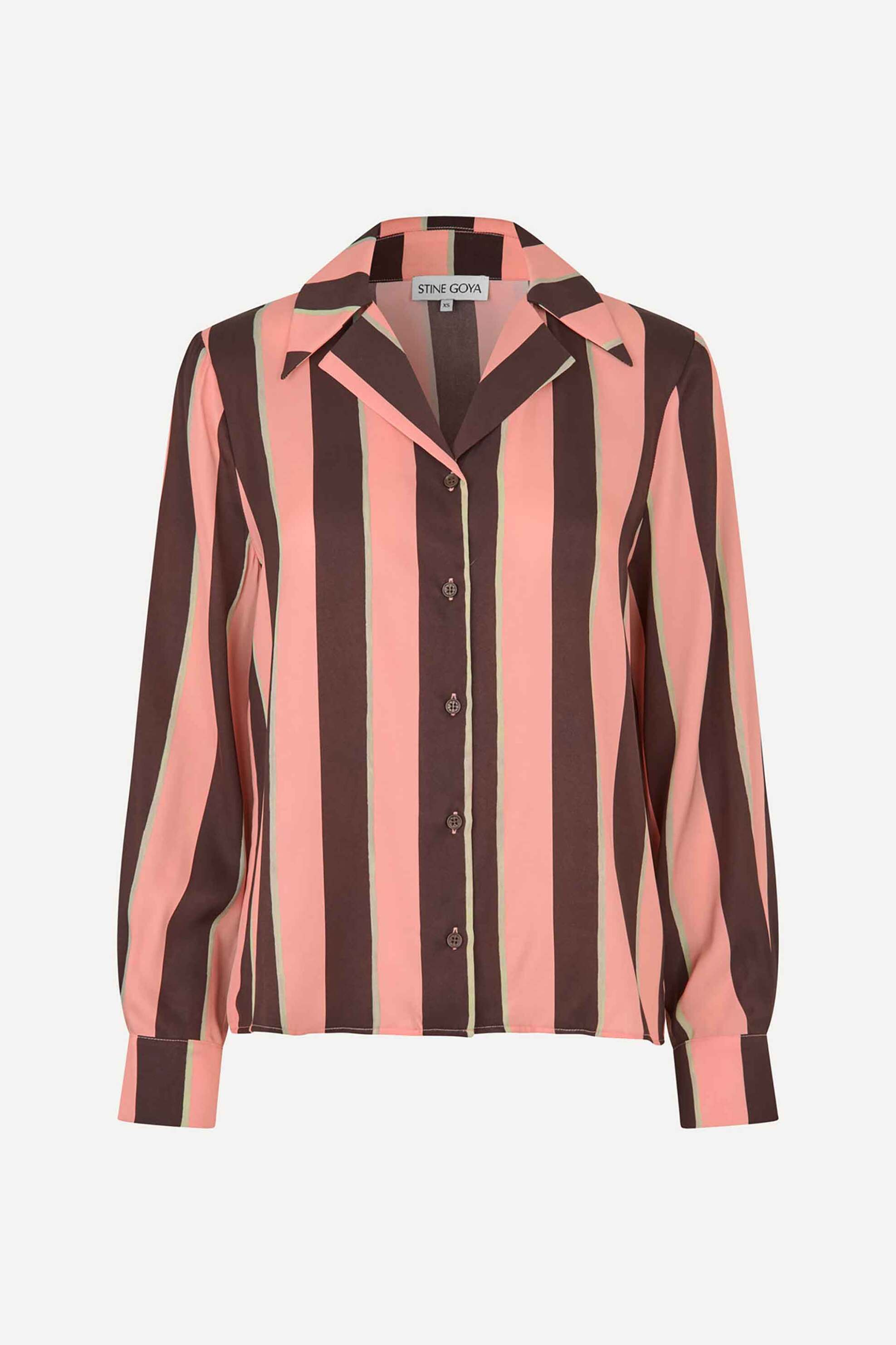 STINE GOYA Stine Goya γυναικείο πουκάμισο με ριγέ σχέδιο "Rosewood Mint Stripes" - SG-PF26-T157-2263 Ροζ - 3