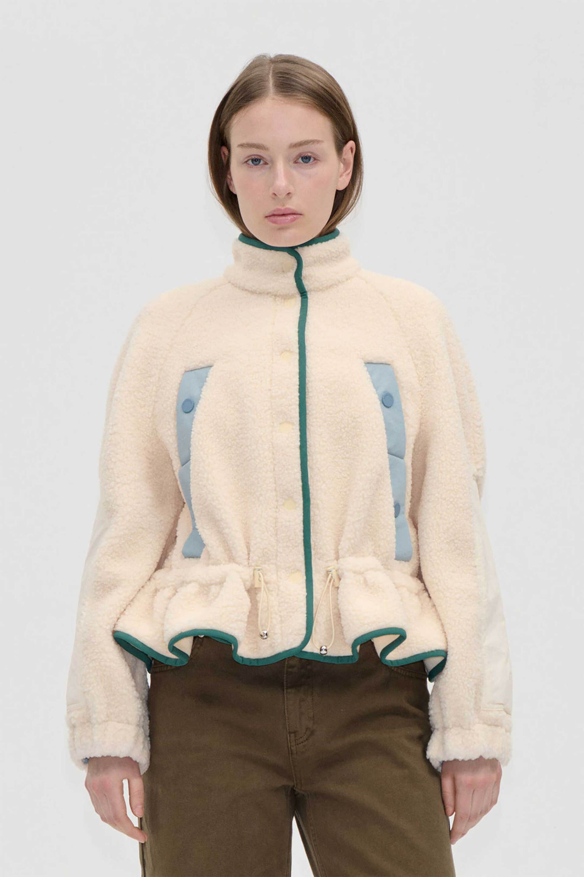 Stine Goya γυναικείο jacket fleece με λάστιχο στη μέση - SG-AW26-J058-2412 Εκρού