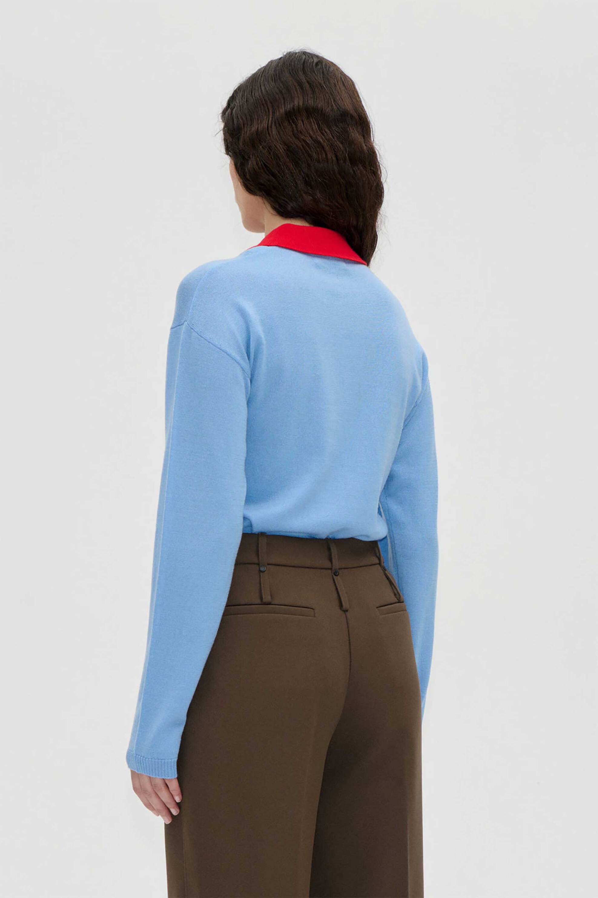 Stine Goya γυναικεία πλεκτή ζακέτα με layering - SG-AW26-K101-2556 Γαλάζιο