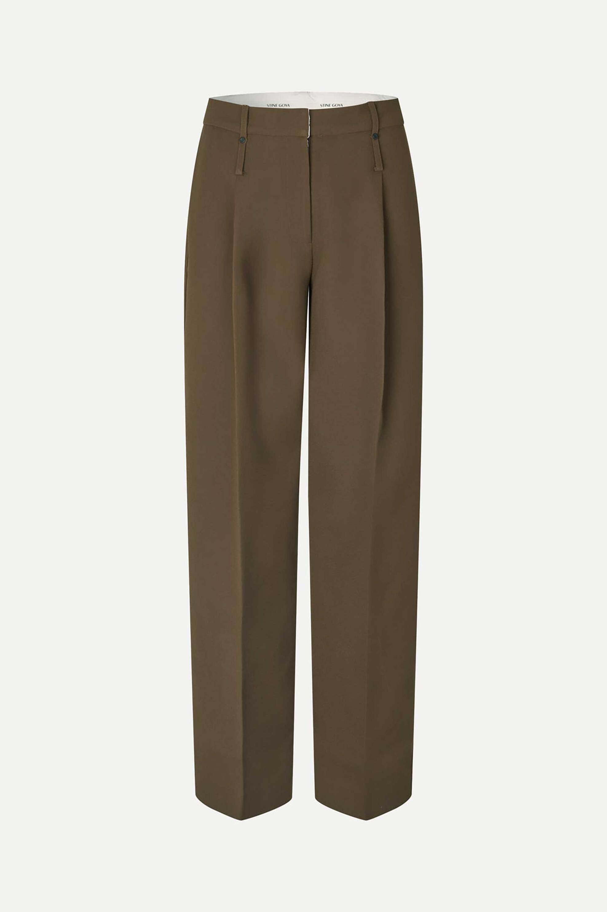 STINE GOYA Stine Goya γυναικείο παντελόνι με πιέτες "Dark Oak" - SG-AW26-P142-2330 Λαδί - 3