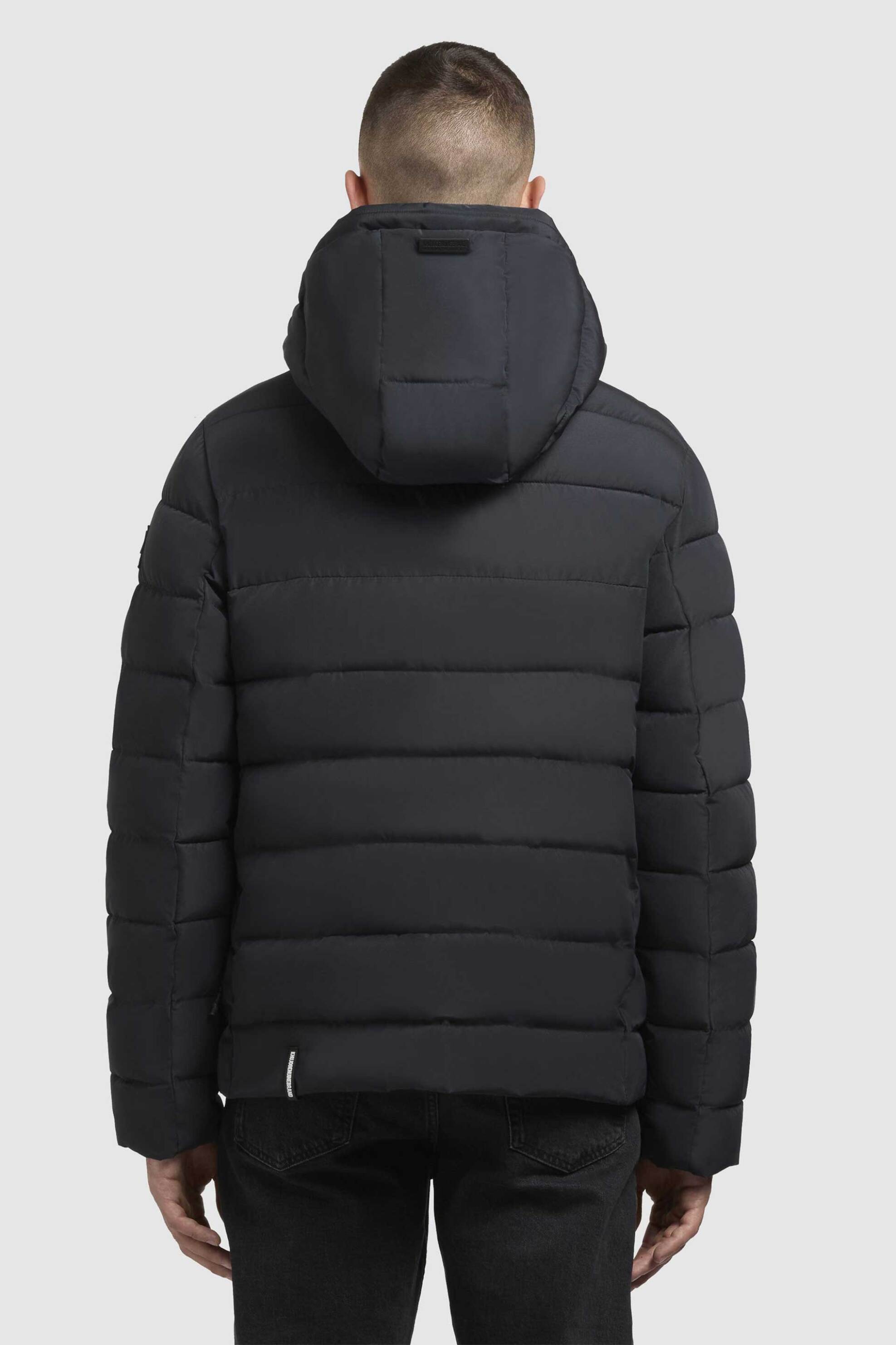 Khujo ανδρικό μπουφάν καπιτονέ με αποσπώμενη κουκούλα και λογότυπο "Wou" - 2112JK243 Μπλε Σκούρο φωτογραφία