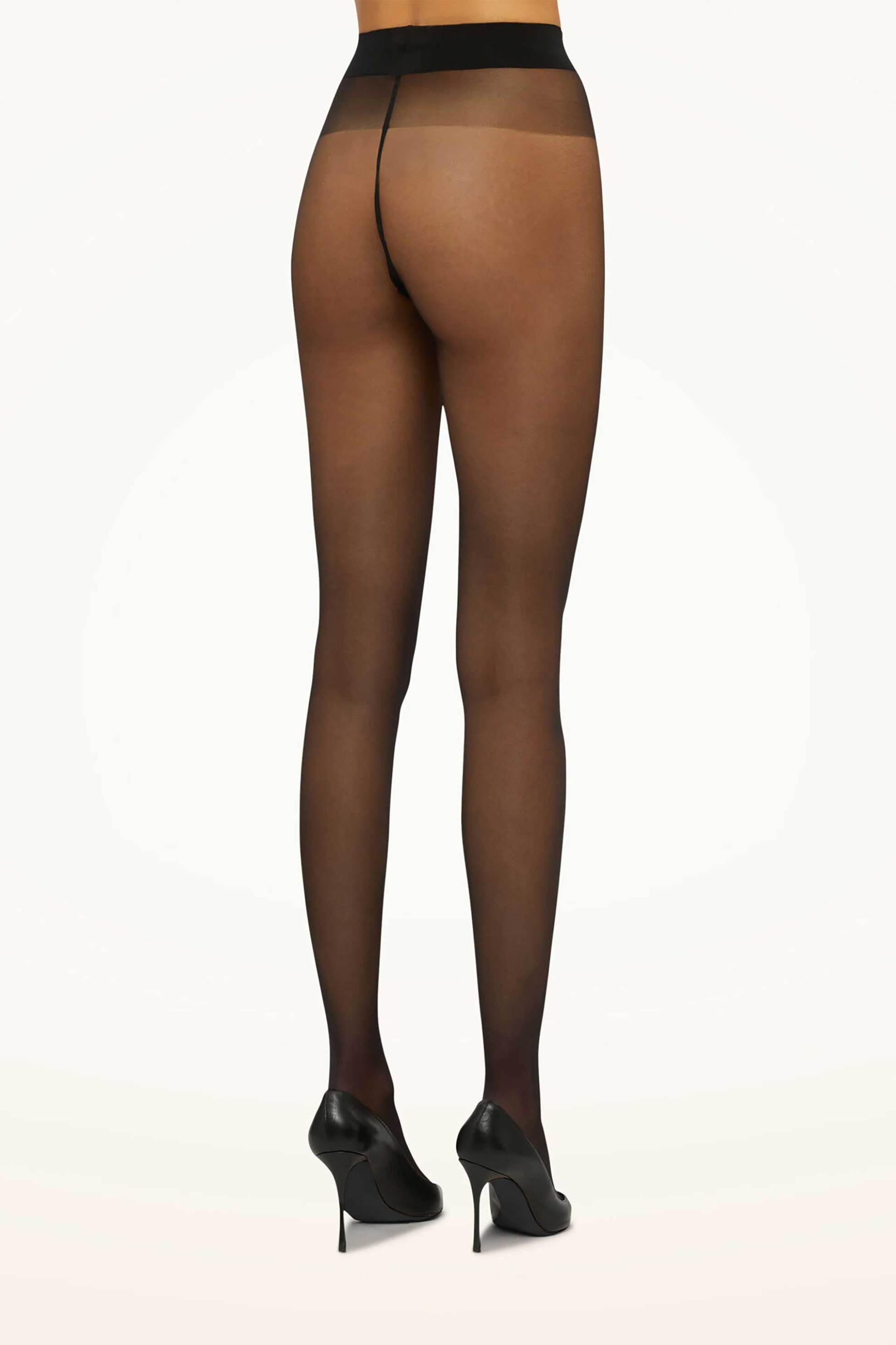 Wolford γυναικείο καλσόν μονόχρωμο με σατέν υφή - 14776 Μαύρο φωτογραφία