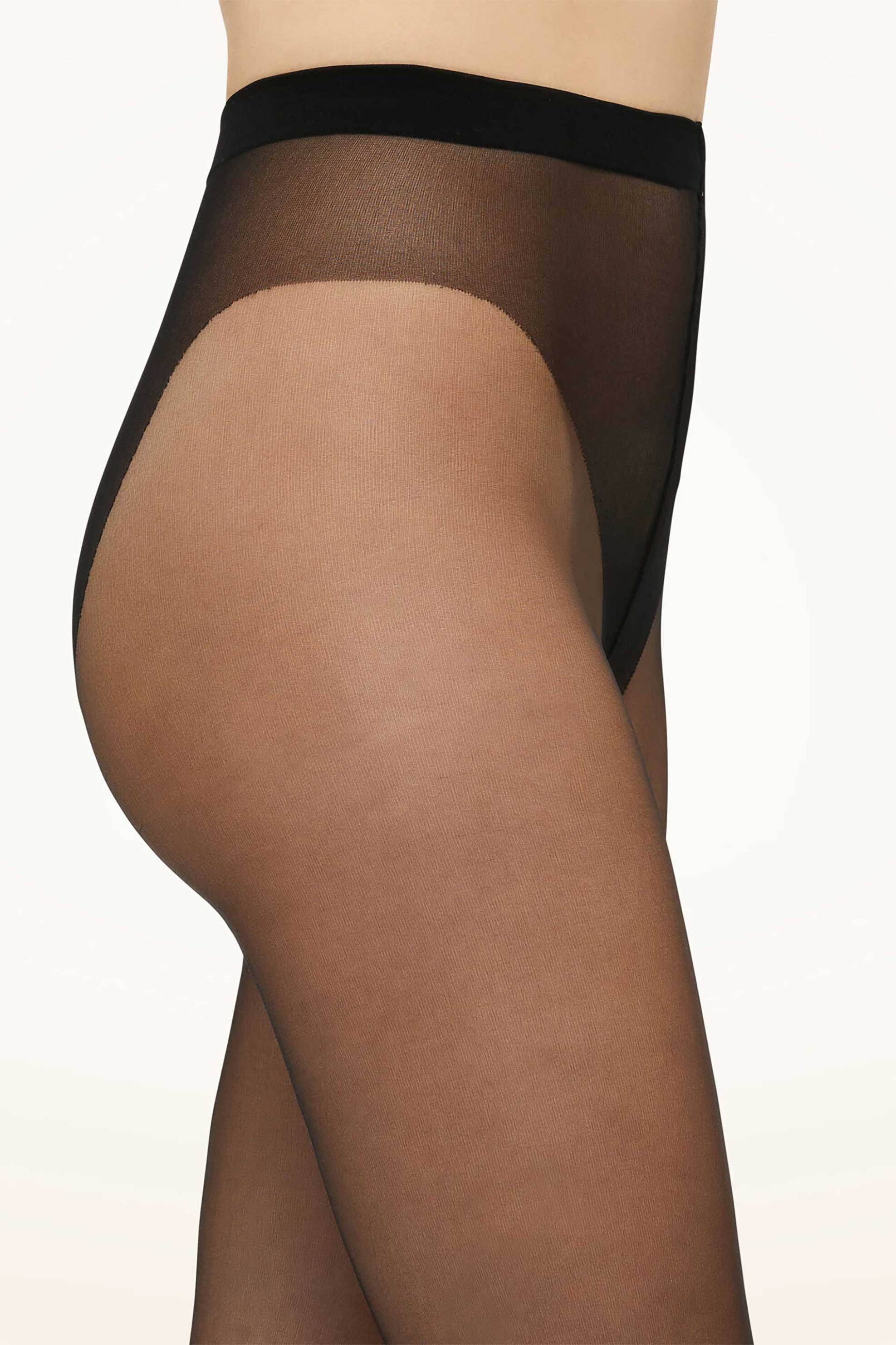 Wolford γυναικείο καλσόν μονόχρωμο με ελαστική μέση - 17028 Μαύρο φωτογραφία