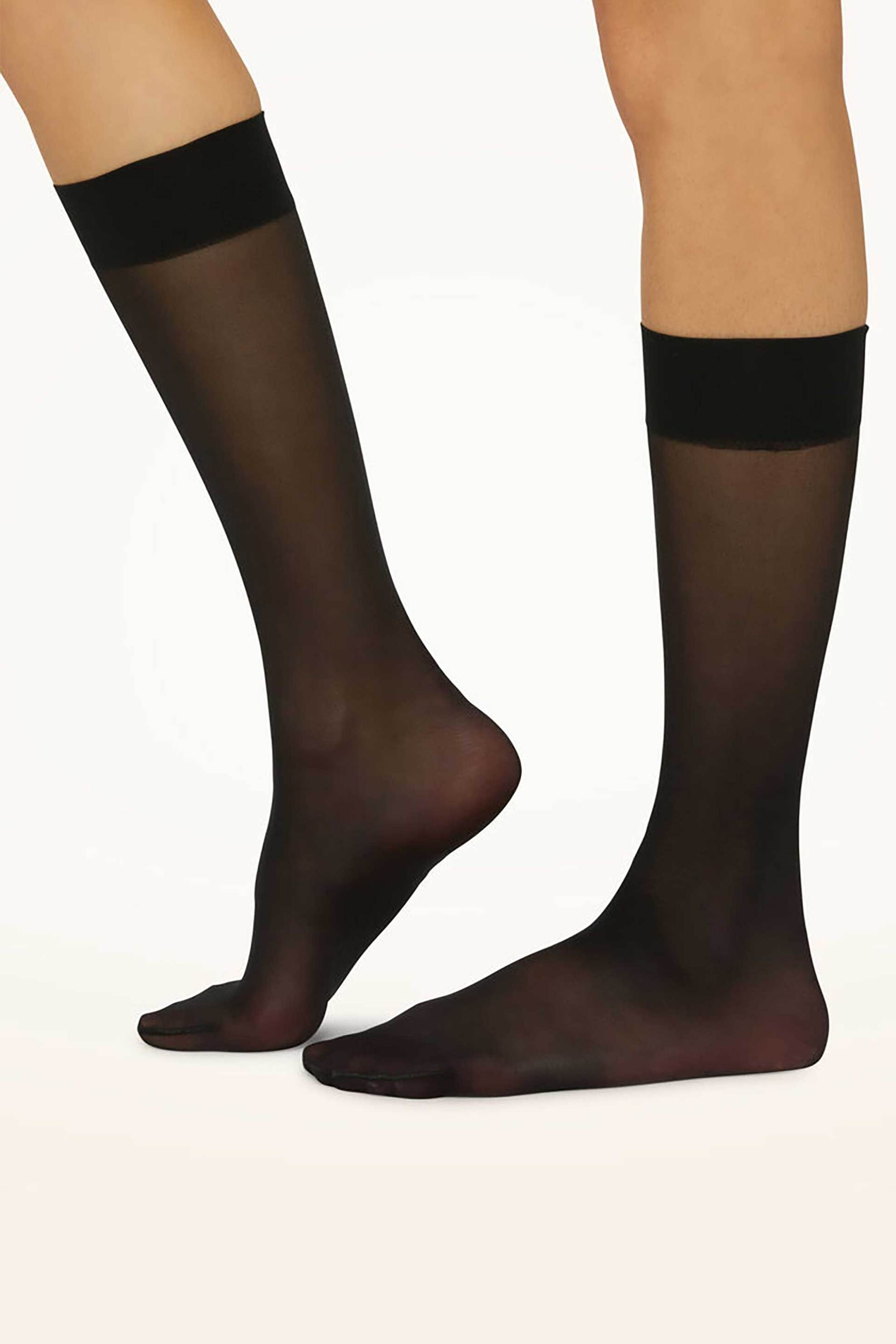 WOLFORD Wolford γυναικείες κάλτσες μέχρι το γόνατο μονόχρωμες - 31206 Μαύρο