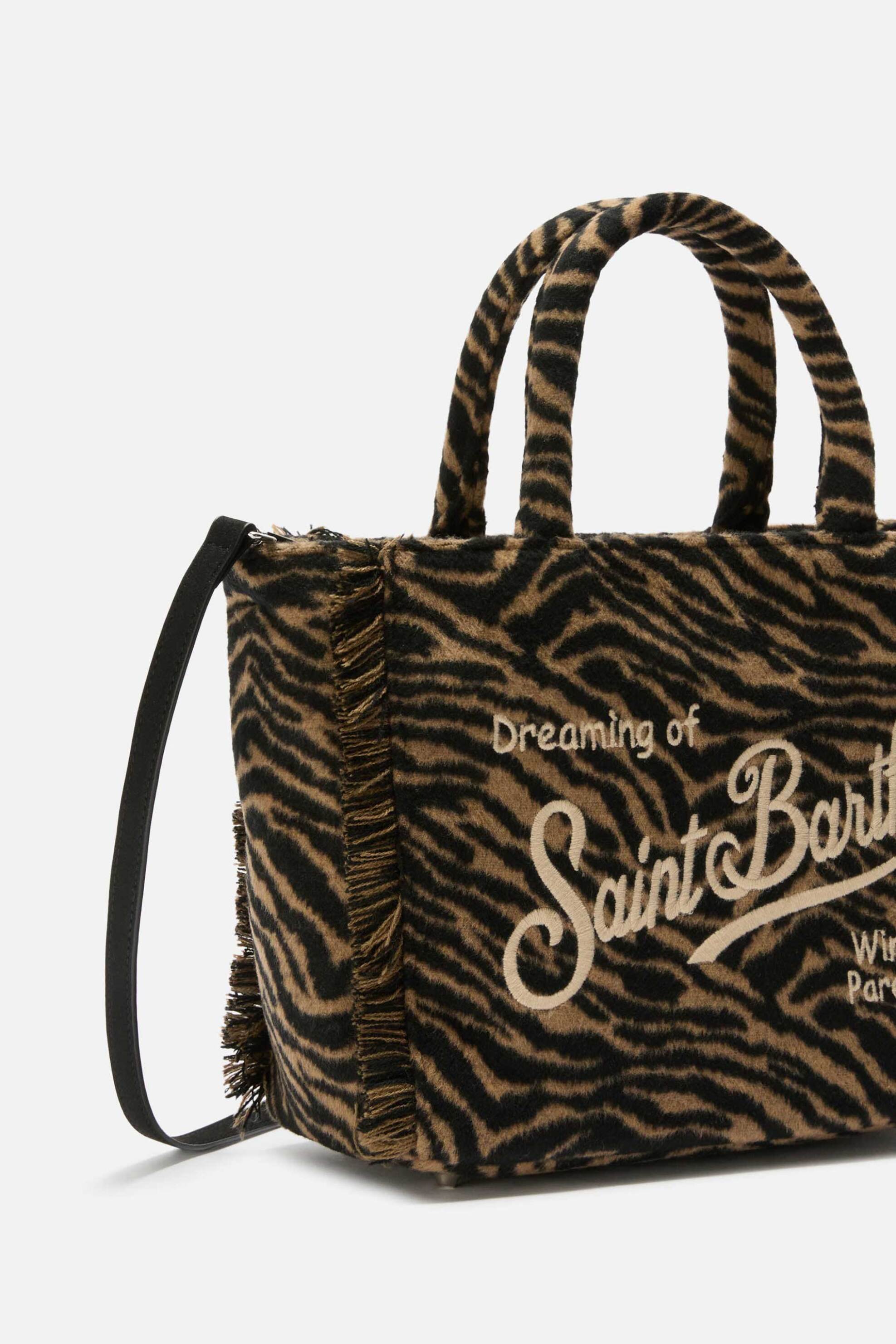 MC2 SAINT BARTH MC2 Saint Barth γυναικεία τσάντα χειρός zebra-print "Colette Felt" - COL0037-01322I Καφέ - 2