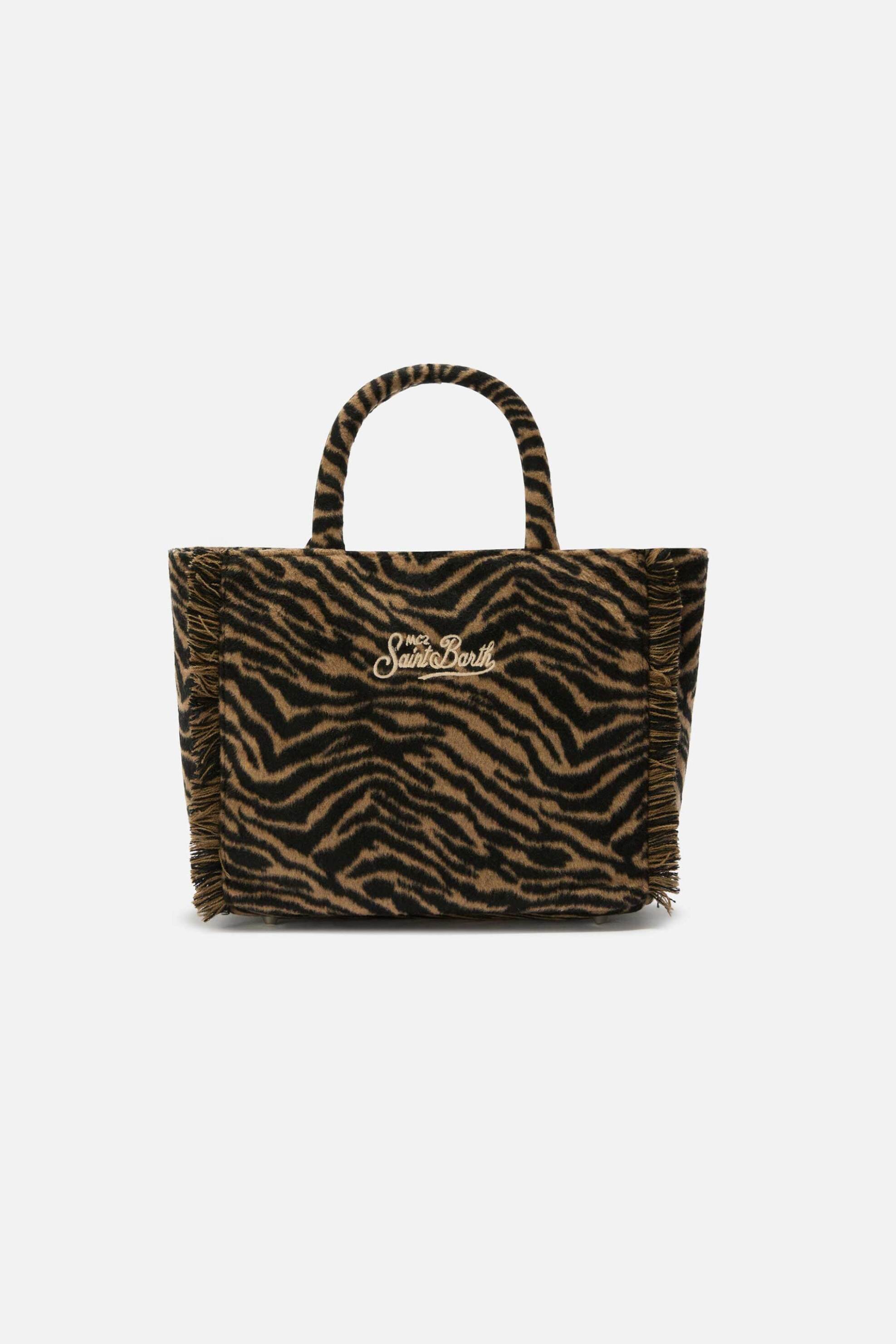 MC2 SAINT BARTH MC2 Saint Barth γυναικεία τσάντα χειρός zebra-print "Colette Felt" - COL0037-01322I Καφέ - 3