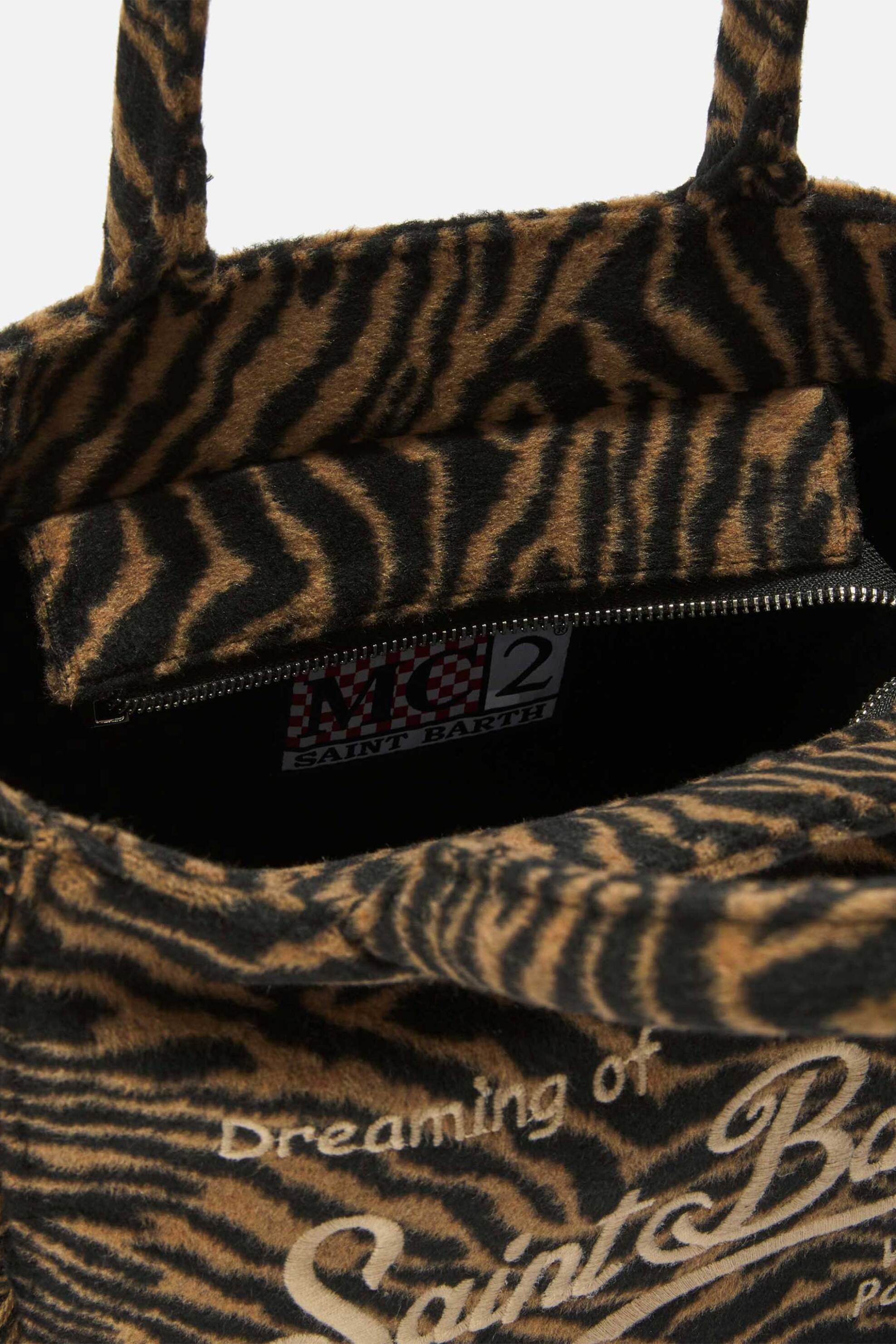 MC2 SAINT BARTH MC2 Saint Barth γυναικεία τσάντα χειρός zebra-print "Colette Felt" - COL0037-01322I Καφέ - 4