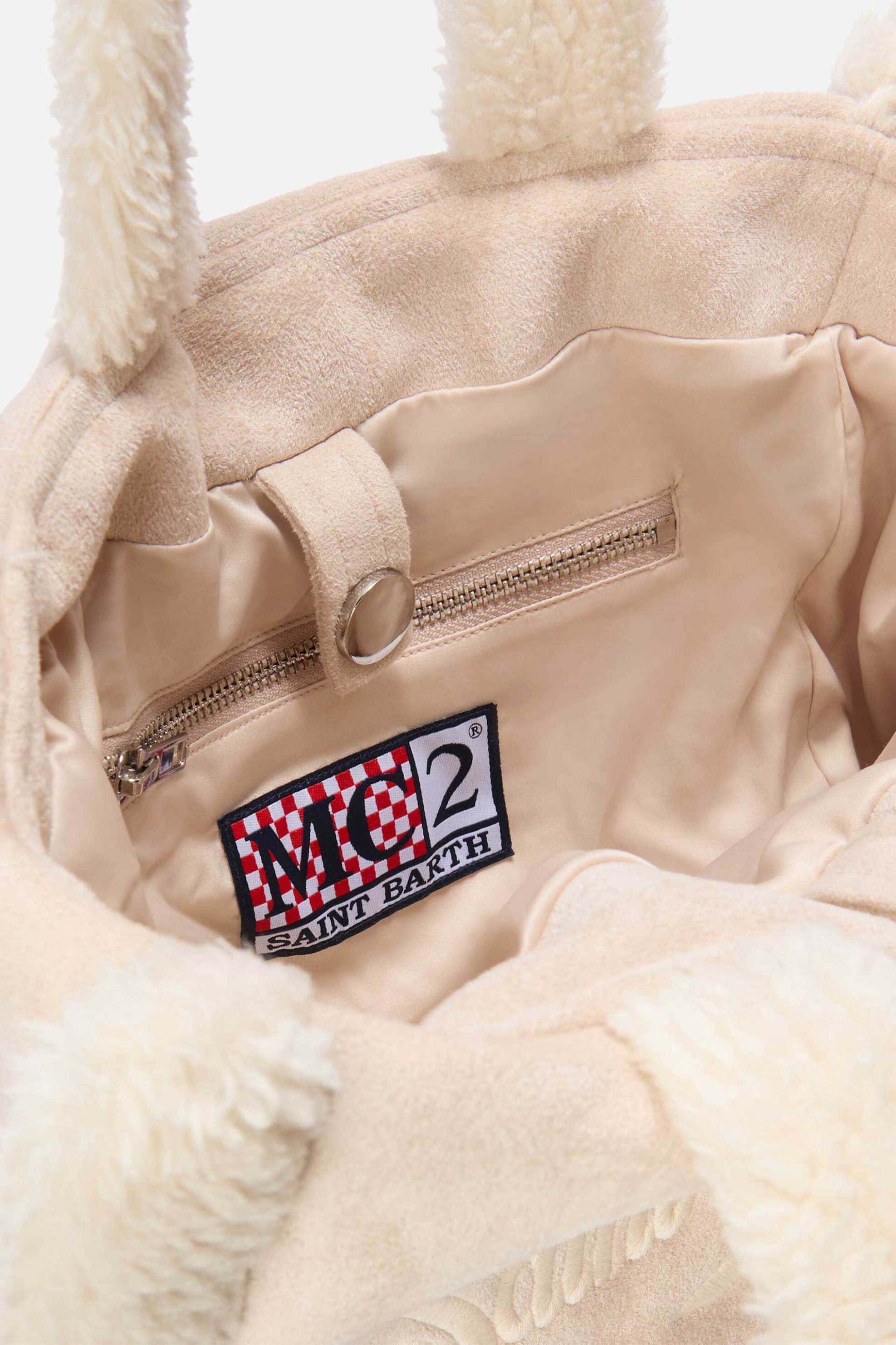 MC2 SAINT BARTH MC2 Saint Barth γυναικεία τσάντα χειρός "Colette Shearling" - COL0031-00208I Εκρού - 4