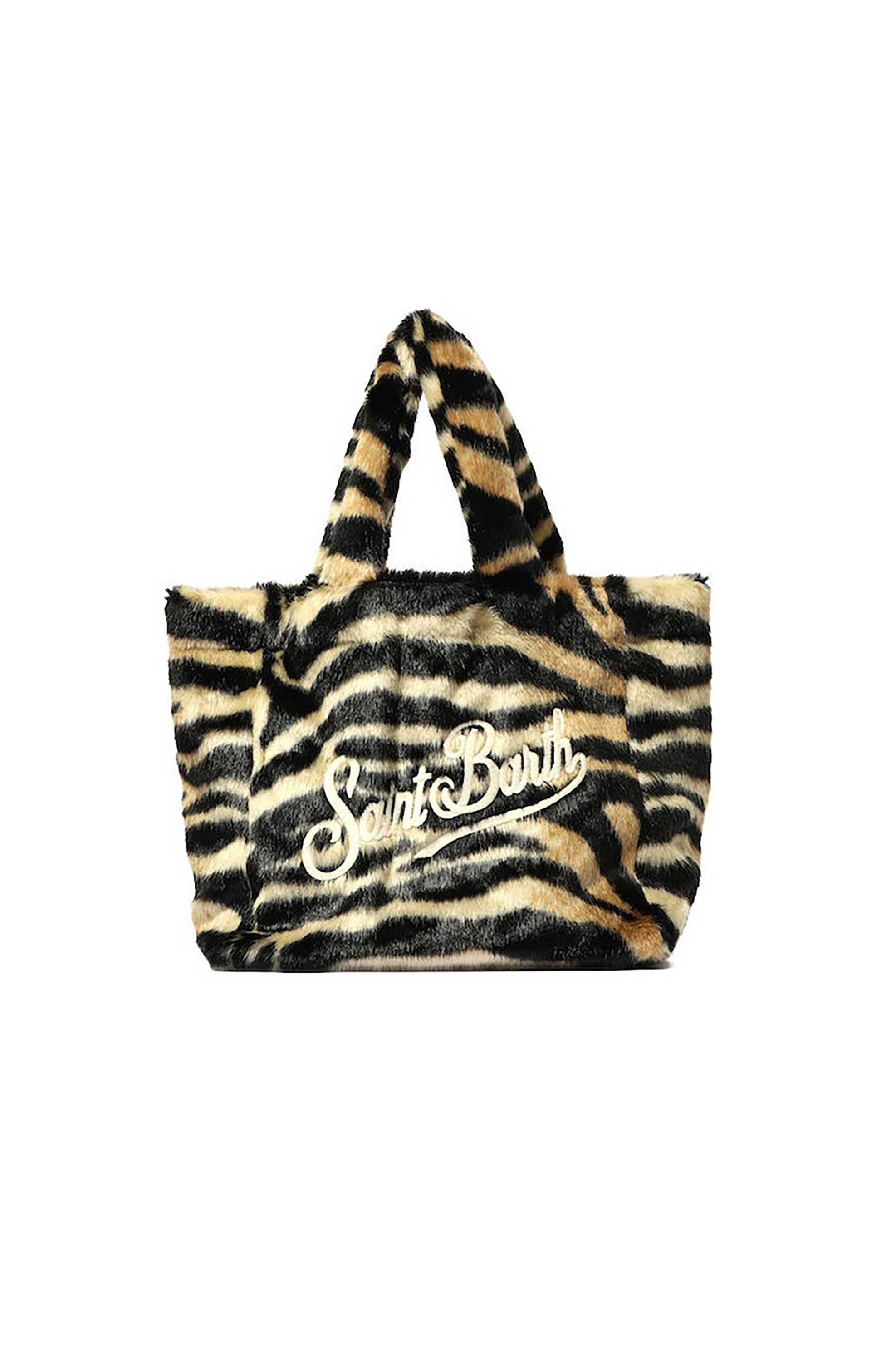 MC2 Saint Barth γυναικεία τσάντα χειρός zebra-print "Colette Soft Fur" - COL0033-00290I Μπεζ
