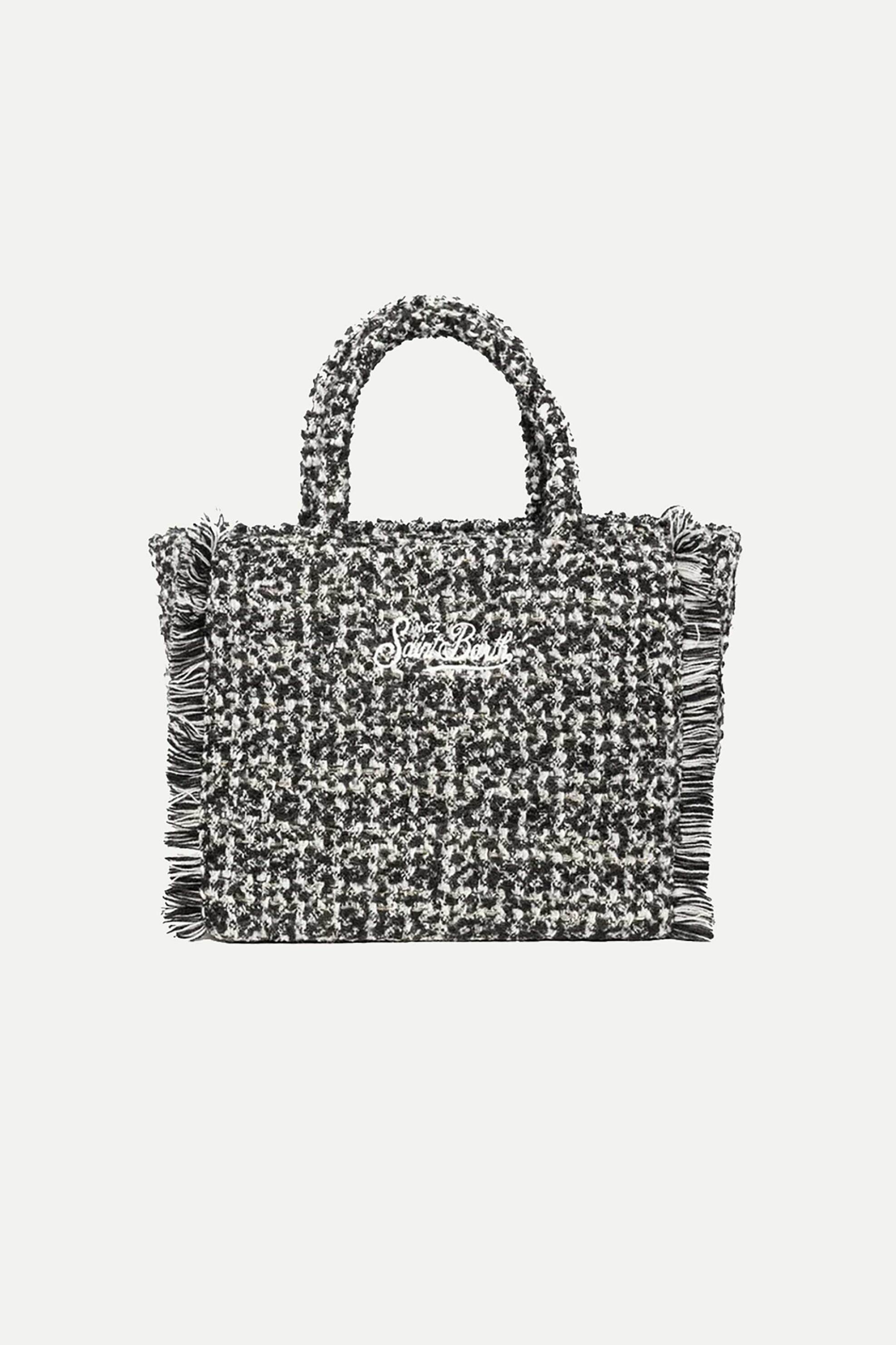 MC2 SAINT BARTH MC2 Saint Barth γυναικεία τσάντα χειρός tweed με κεντημένο λογότυπο "Colette Tweed" - COL0036-01323I Ασπρόμαυρο - 2
