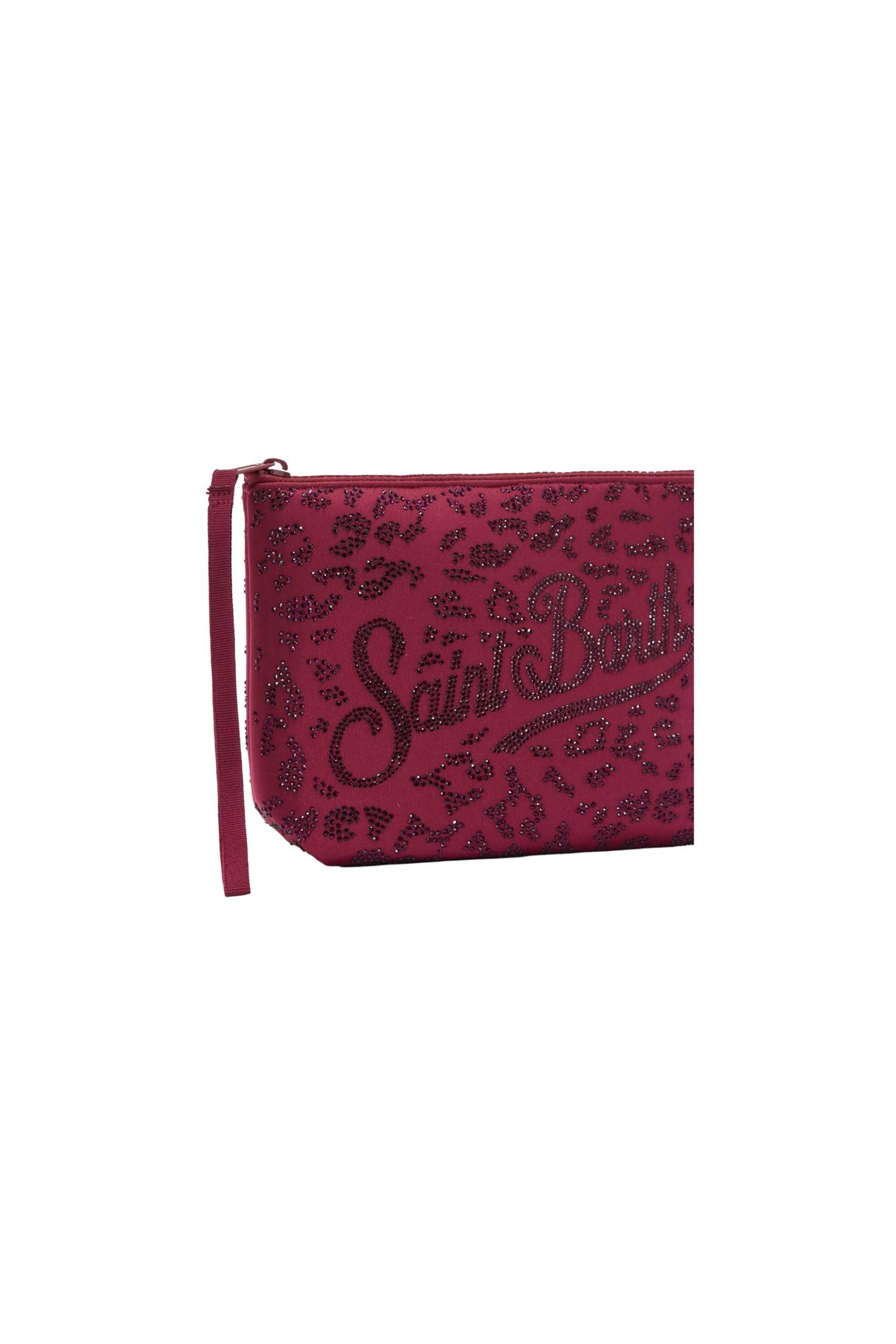 Mc2 Saint Barth Γυναικείο Νεσεσέρ Και Logo Print με Στρας - Ali0032-00269L Μπορντό