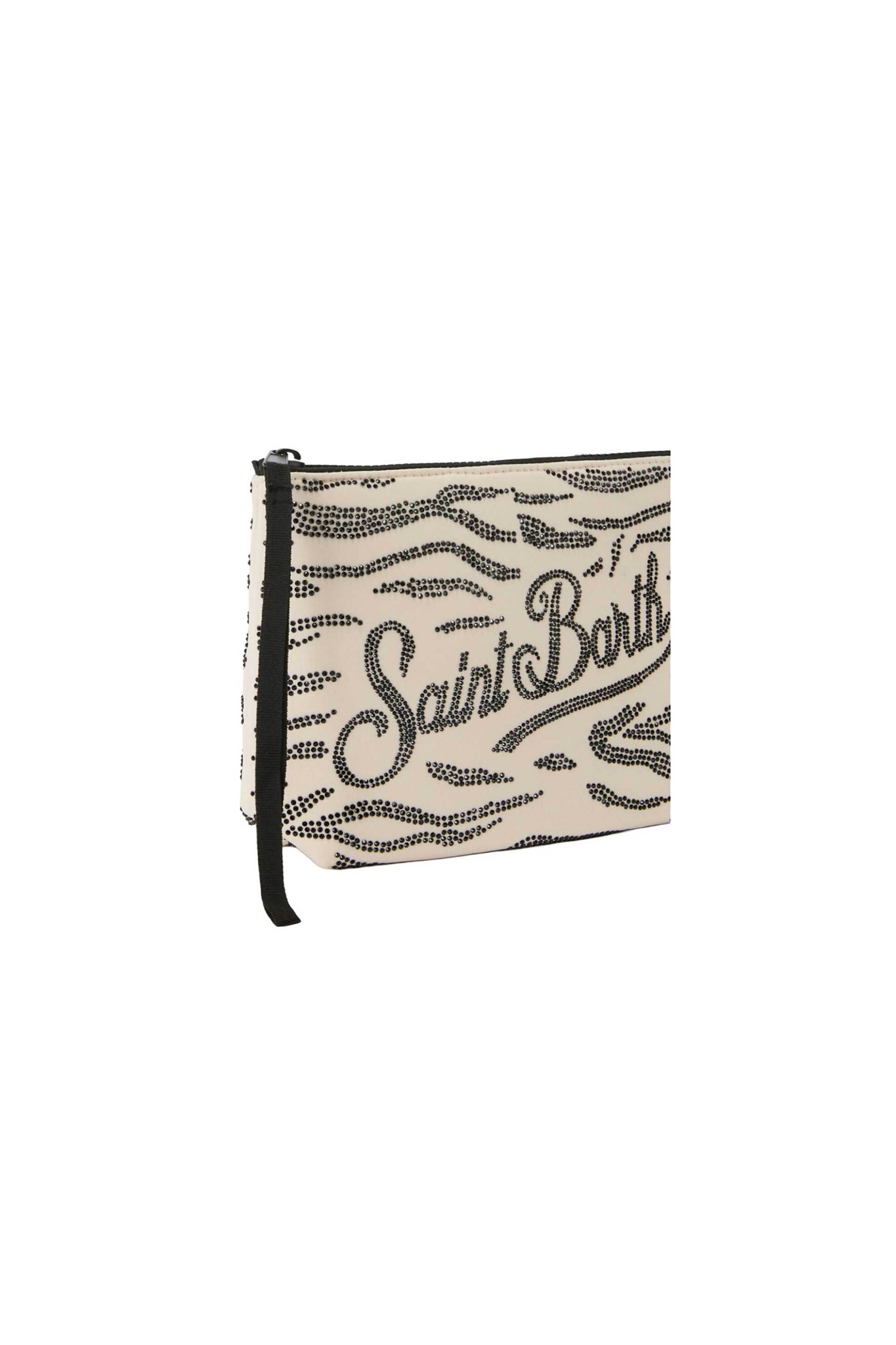 Mc2 Saint Barth Γυναικείο Νεσεσέρ Και Logo Print με Στρας - Ali0032-00271L Ασπρόμαυρο