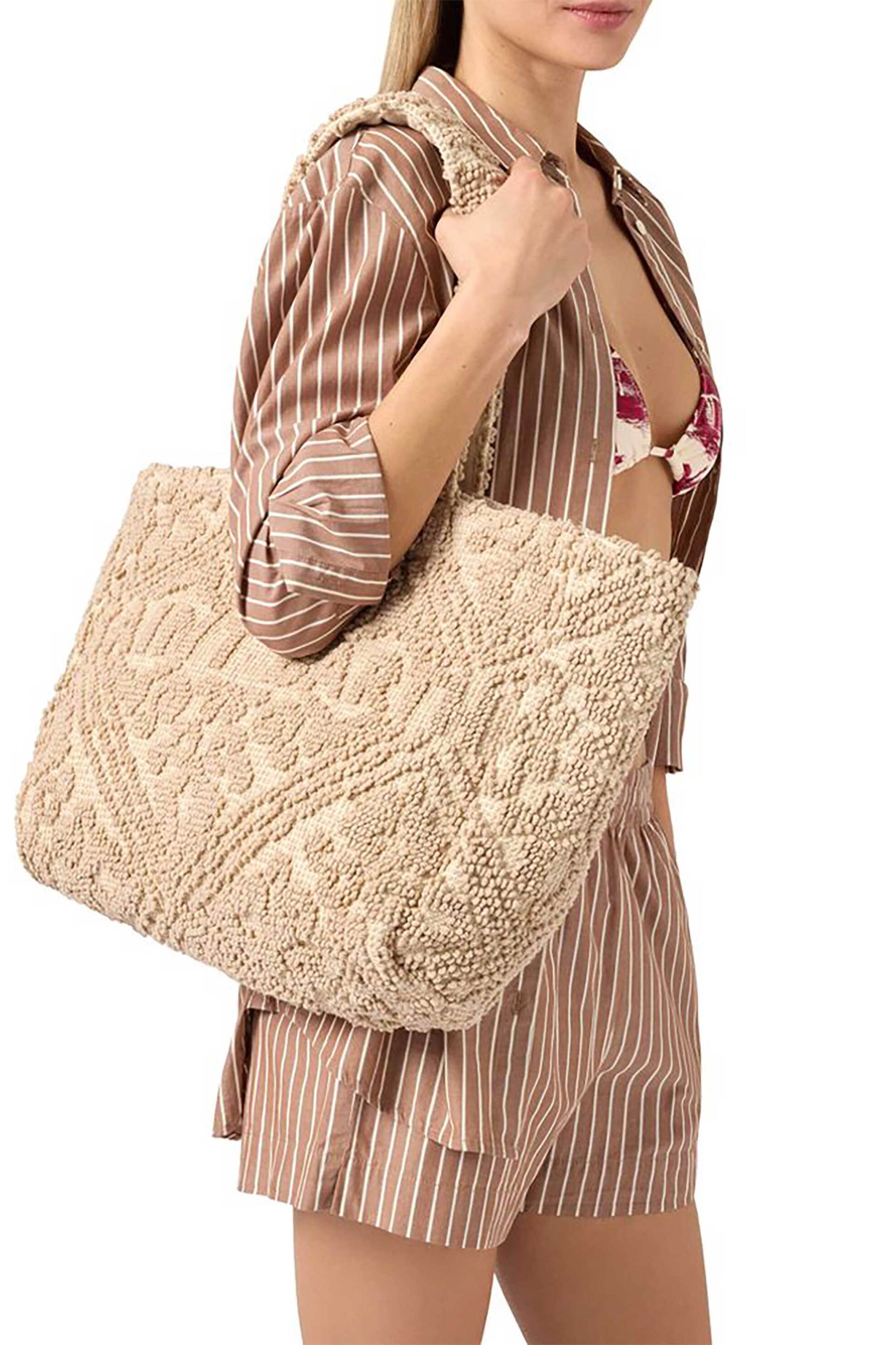 Mc2 Saint Barth Τσάντα Θαλάσσης Tufting Bag - Tufb0001-00102L Εκρού