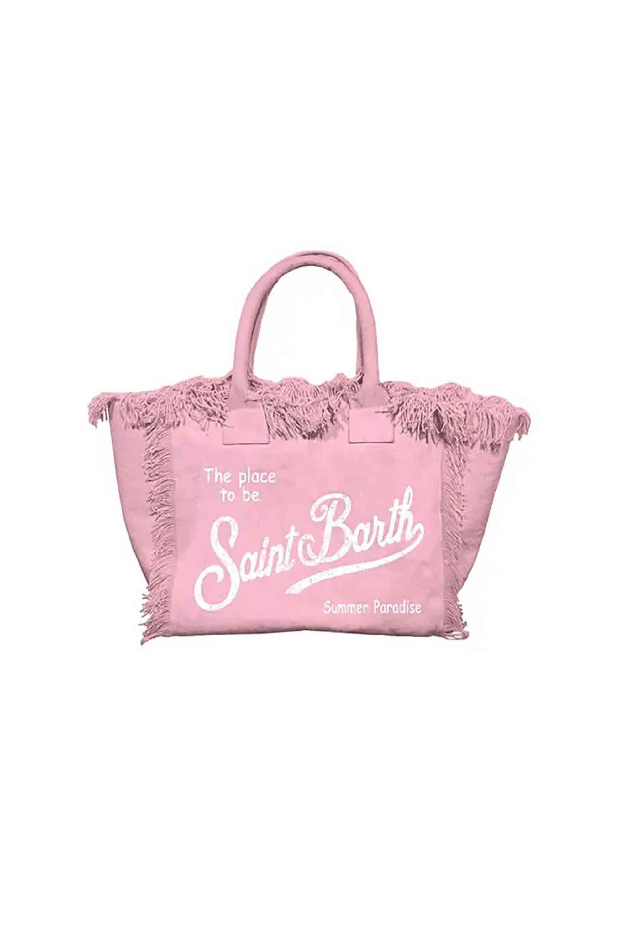 MC2 Saint Barth γυναικείο mini bag χειρός με λογότυπο και κρόσσια - VAMI001-00135L Ροζ