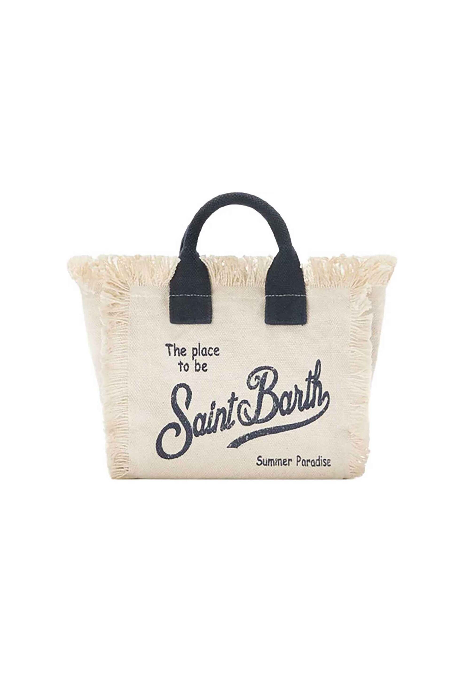 MC2 Saint Barth γυναικείο mini bag χειρός με λογότυπο και κρόσσια - VAMI001-02564L Εκρού