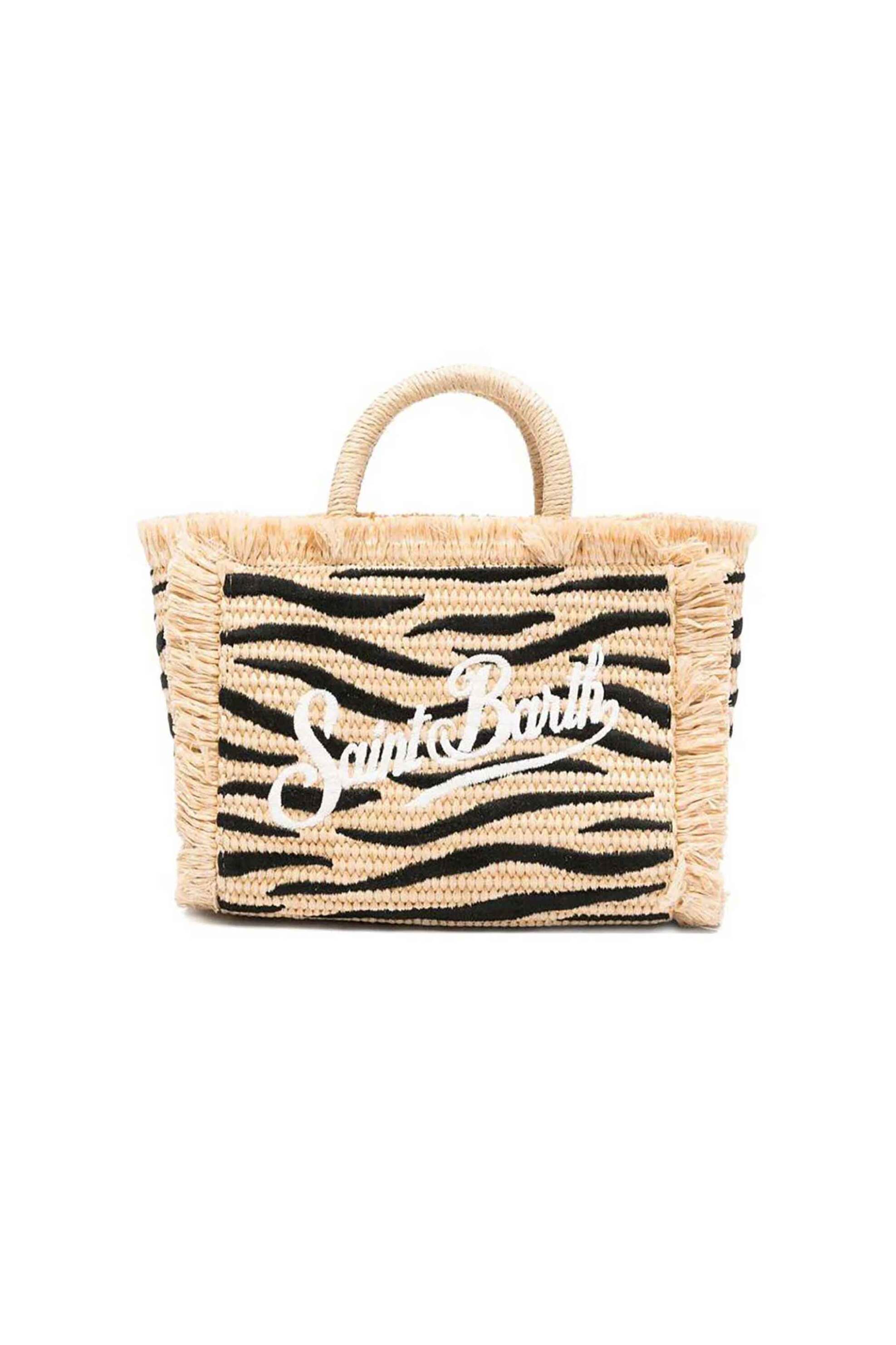 MC2 Saint Barth γυναικείο mini bag χειρός με κεντημένο λογότυπο - VAMI009-02765L Ασπρόμαυρο