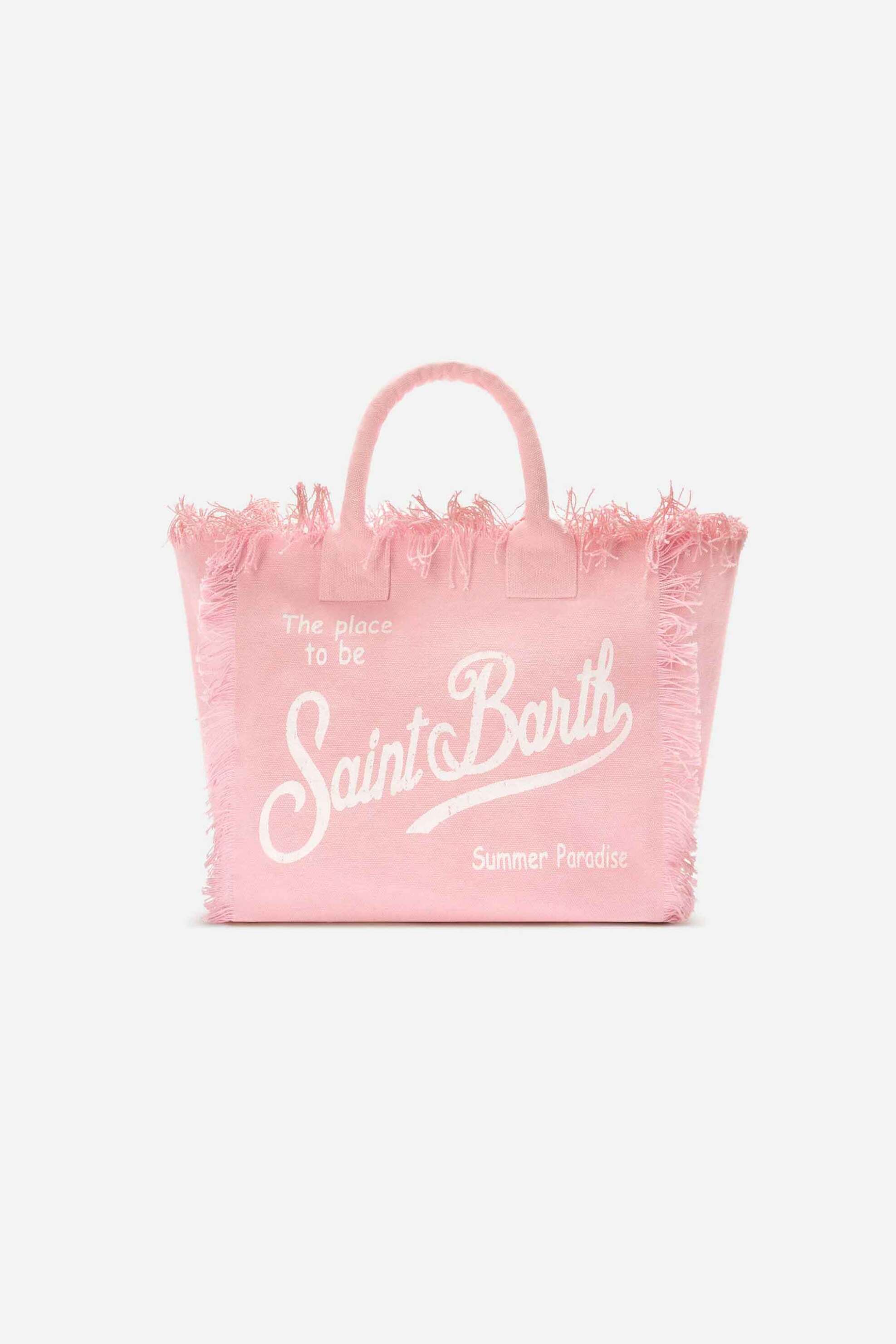MC2 Saint Barth γυναικεία τσάντα tote με λογότυπο και κρόσσια - VANI001-00135L Ροζ