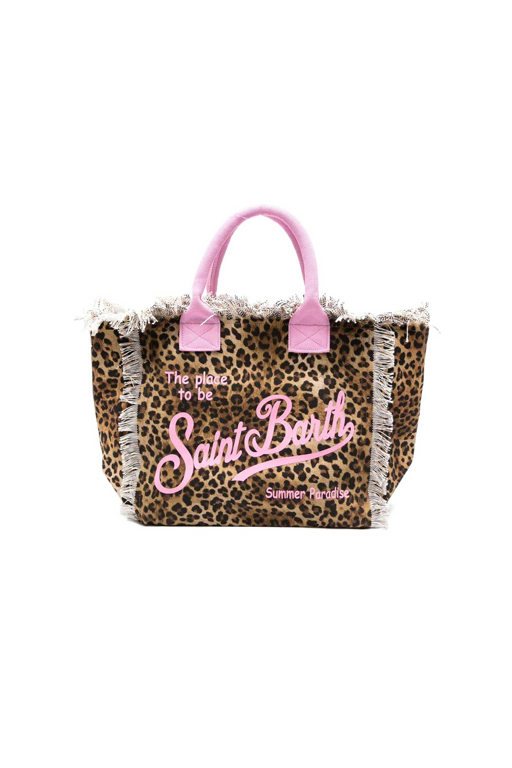 MC2 Saint Barth γυναικεία τσάντα tote με leopard print και λογότυπο - VANI001-02591L Καφέ