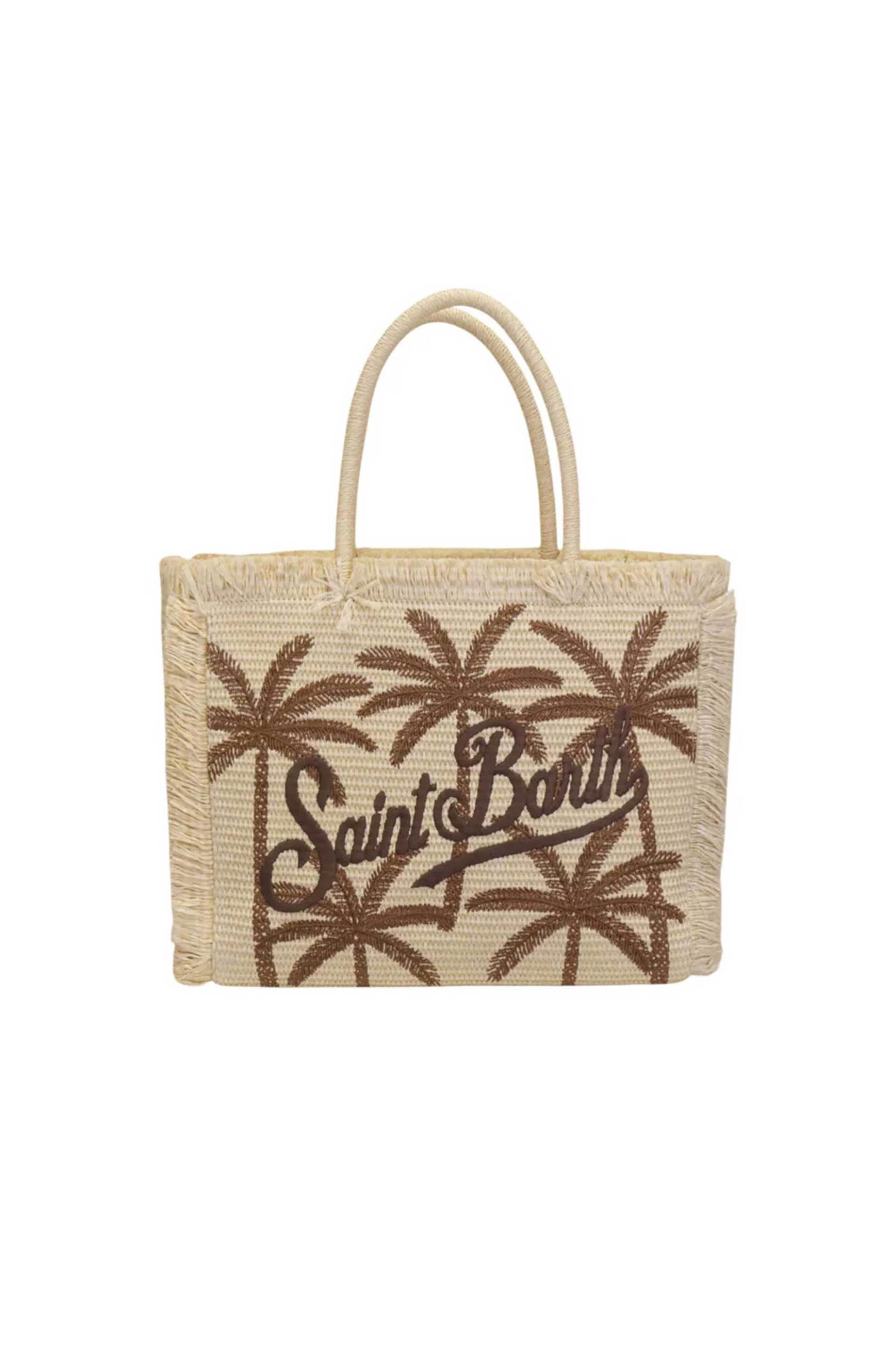 MC2 SAINT BARTH MC2 Saint Barth γυναικεία τσάντα tote με λογότυπο και palm trees - VANI021-00342L Καμηλό