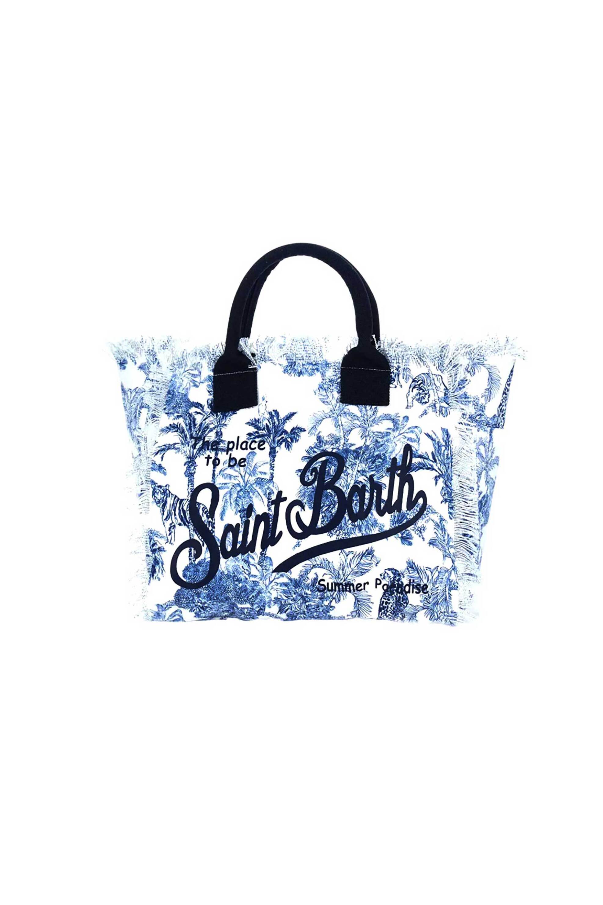 MC2 Saint Barth γυναικεία τσάντα tote με λογότυπο και floral print - VANI001-02156L Μπλε