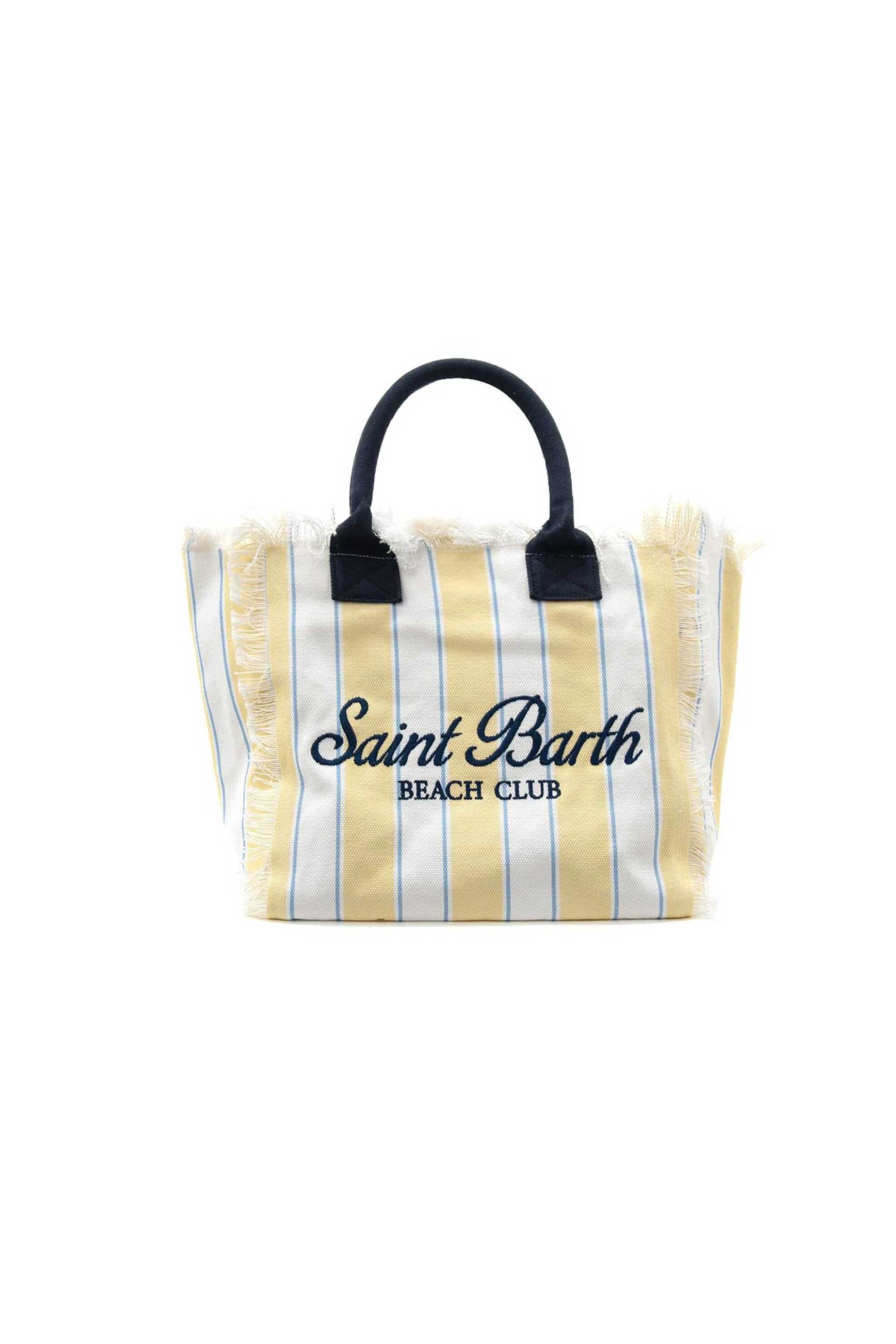 MC2 Saint Barth γυναικεία τσάντα tote με ριγέ σχέδιο και κεντημένο λογότυπο - VANI001-02600L Κίτρινο