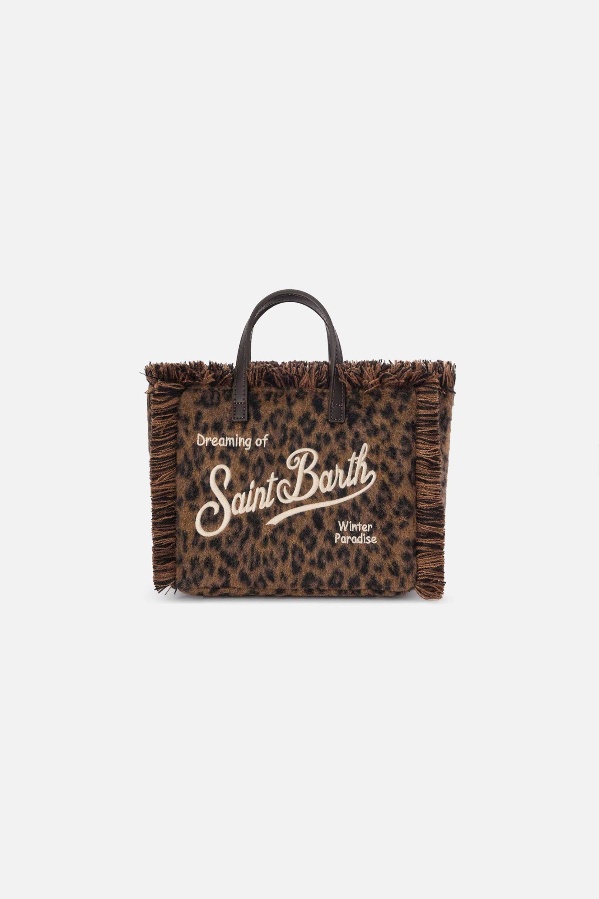 MC2 Saint Barth γυναικεία τσάντα χειρός με leopard print και κεντημένο λογότυπο 