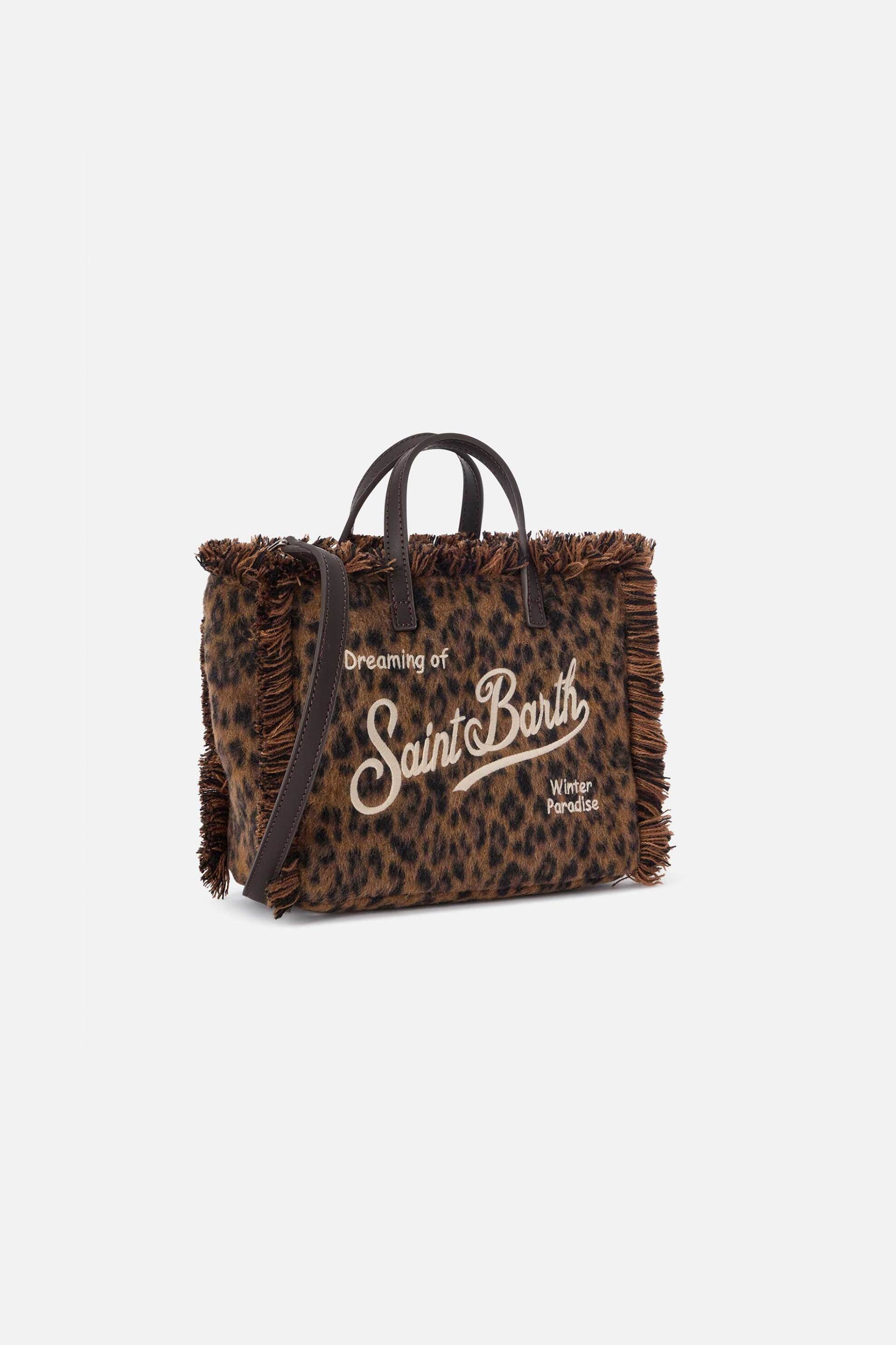 MC2 Saint Barth γυναικεία τσάντα χειρός με leopard print και κεντημένο λογότυπο 