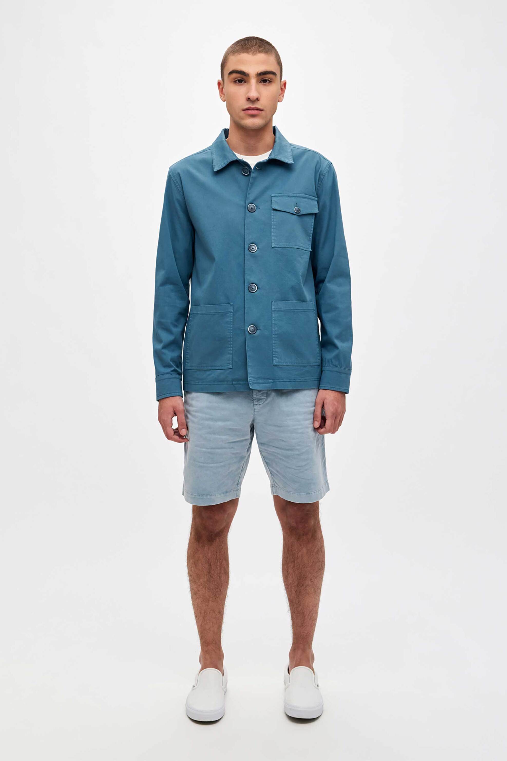 Dirty Laundry ανδρικό overshirt με τσέπες Regular Fit - DLMO000031 Μπλε