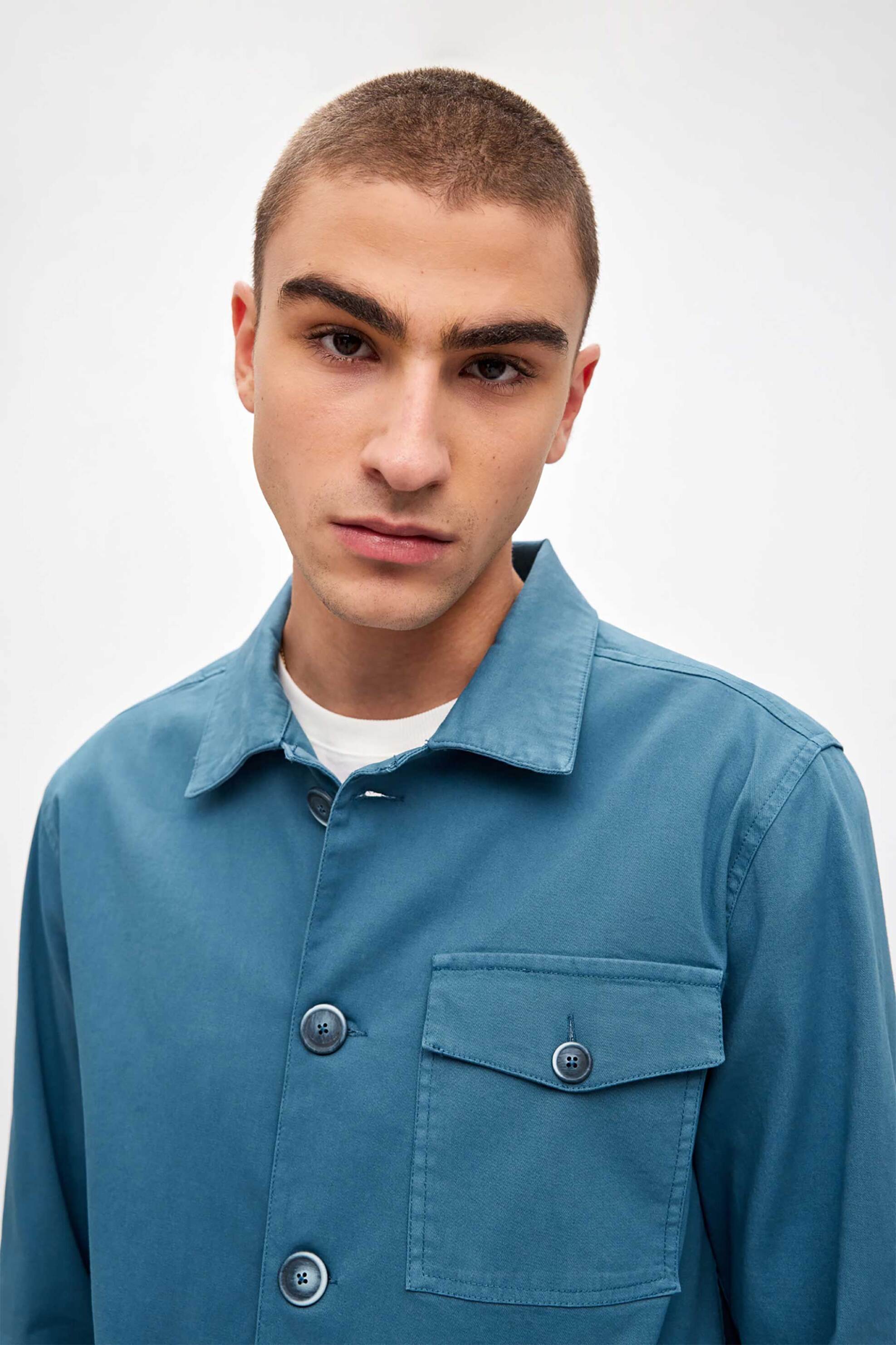 Dirty Laundry ανδρικό overshirt με τσέπες Regular Fit - DLMO000031 Μπλε φωτογραφία