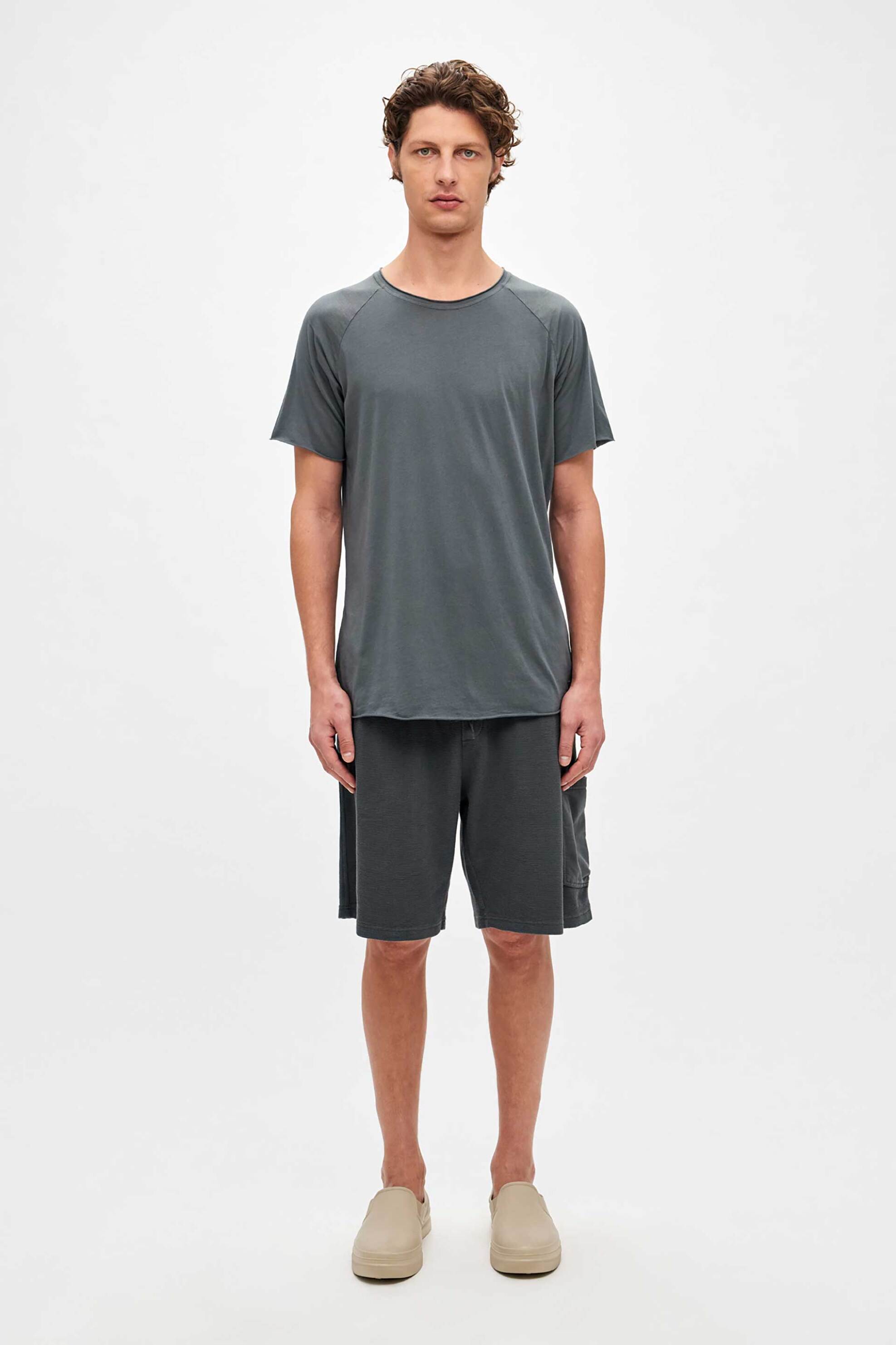Dirty Laundry ανδρικό μονόχρωμο T-shirt Regular Fit - DLMT000561 Ανθρακί