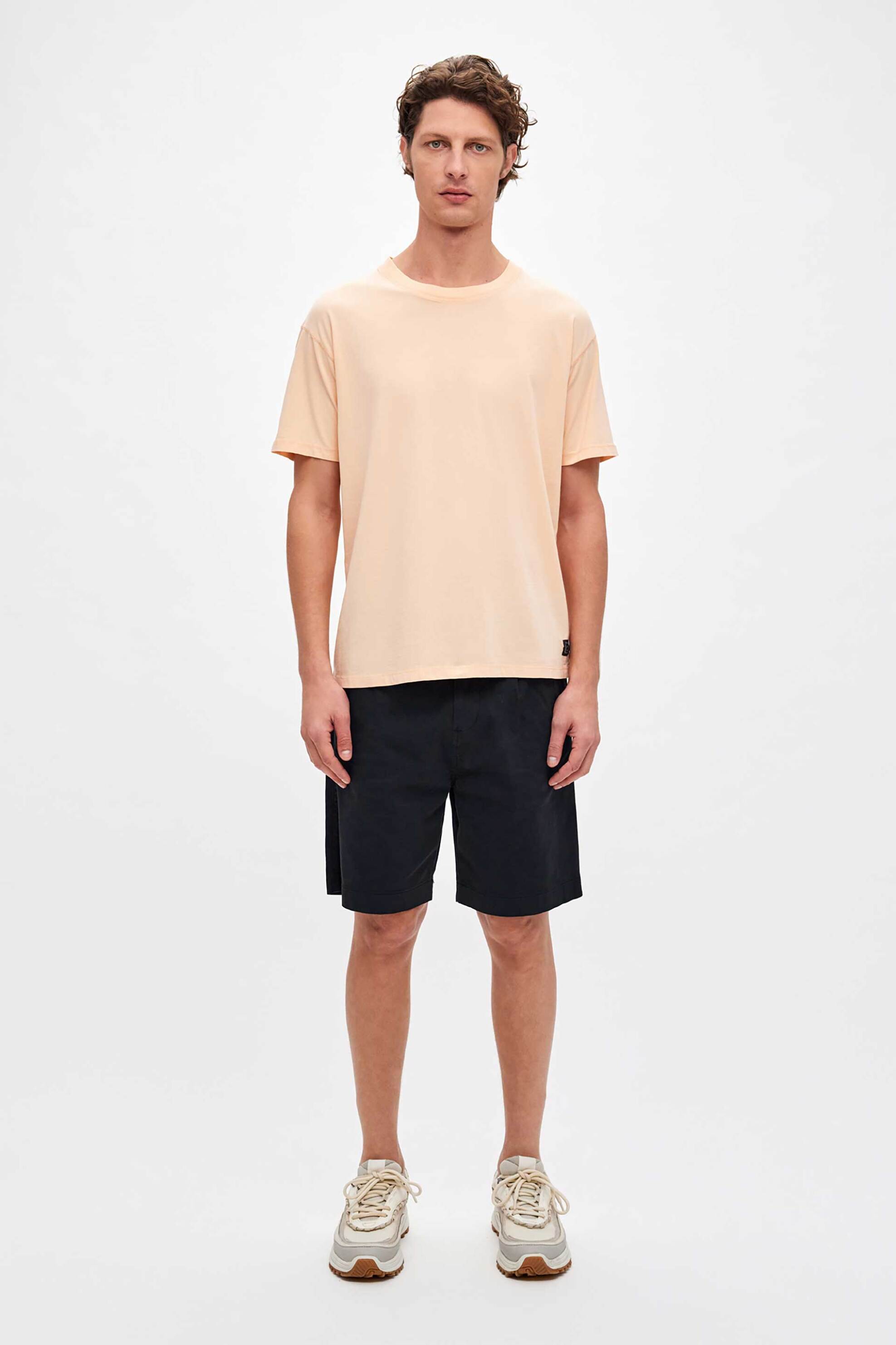 Dirty Laundry ανδρικό μονόχρωμο T-shirt Relaxed Fit - DLMT000571 Σομόν
