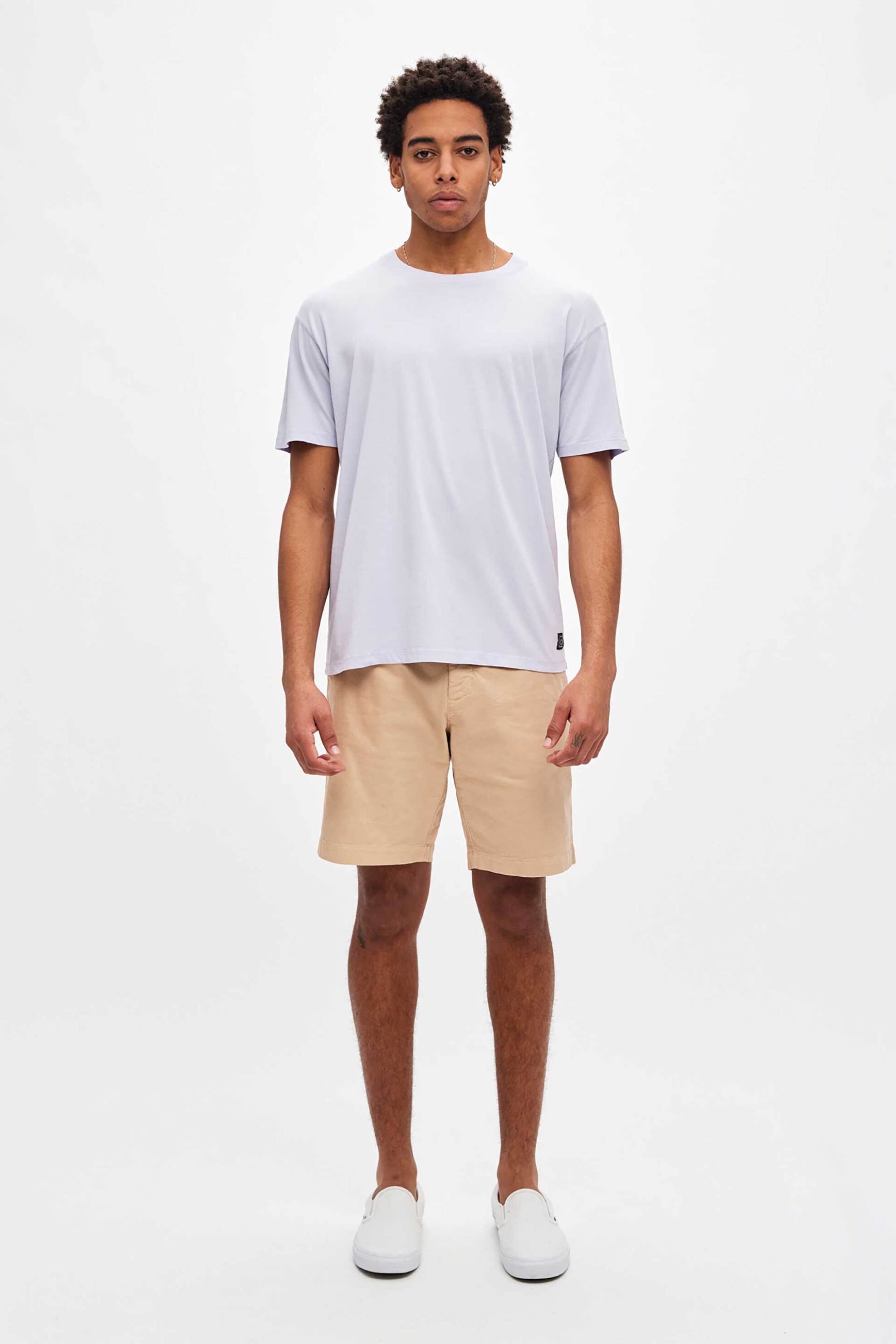 Dirty Laundry ανδρικό μονόχρωμο T-shirt Relaxed Fit - DLMT000571 Λιλά