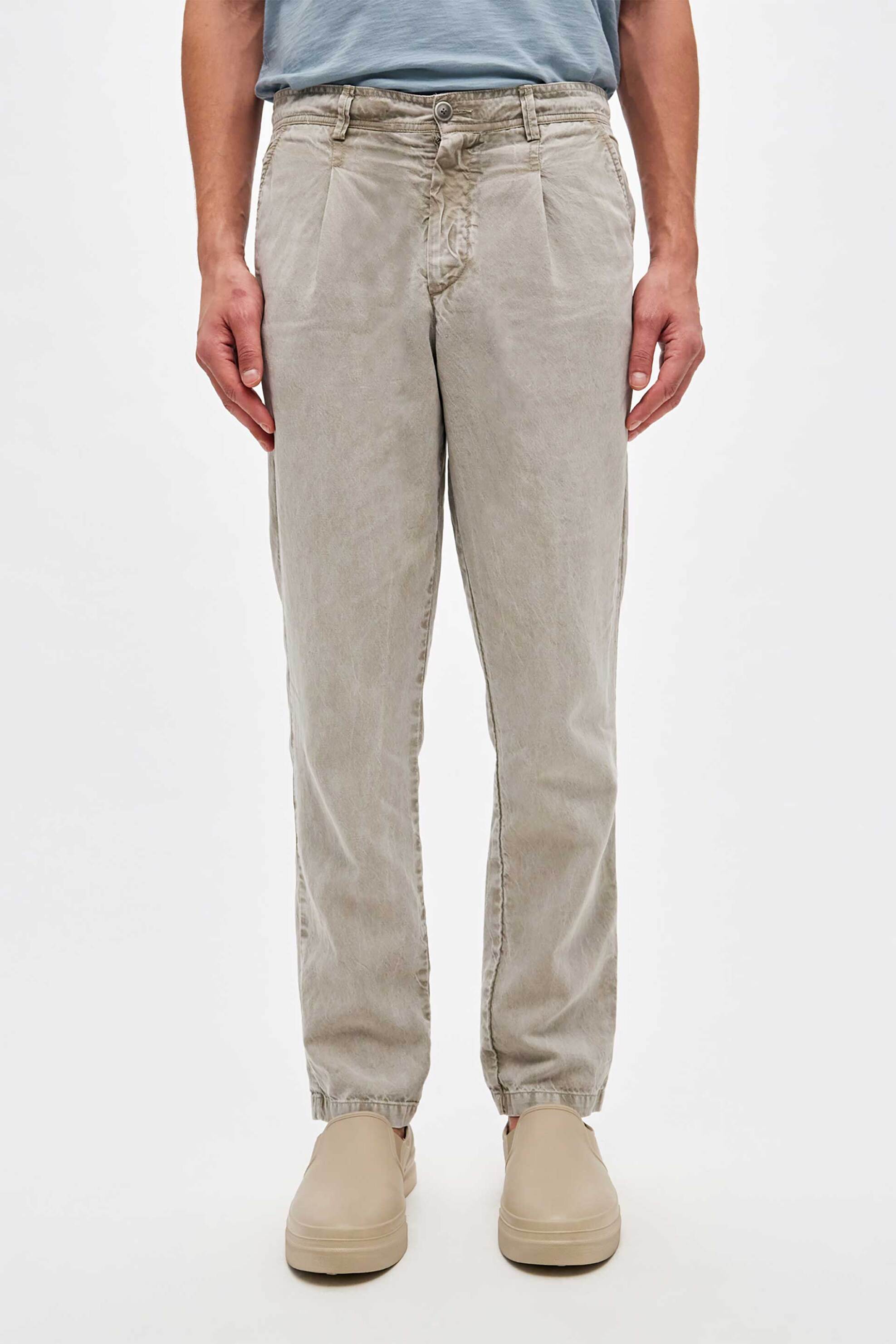 DIRTY LAUNDRY Dirty Laundry ανδρικό παντελόνι με πιέτες Regular Fit - DLMP000119 Γκρι